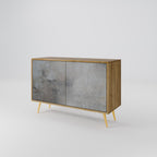 CONCRETE WALL 2-Door Sideboard in Oak Effect