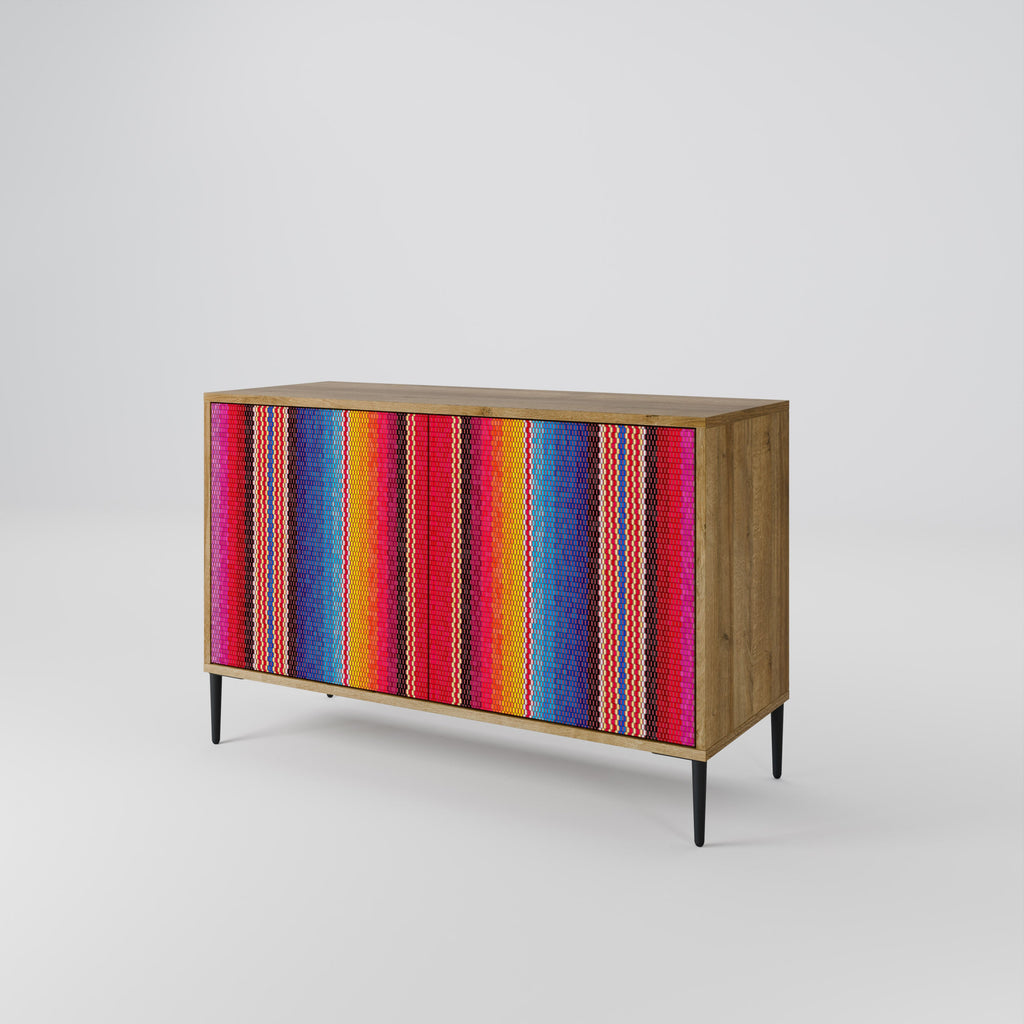 ETHNIC MEXICAN Sideboard mit 2 Türen in Eichenoptik