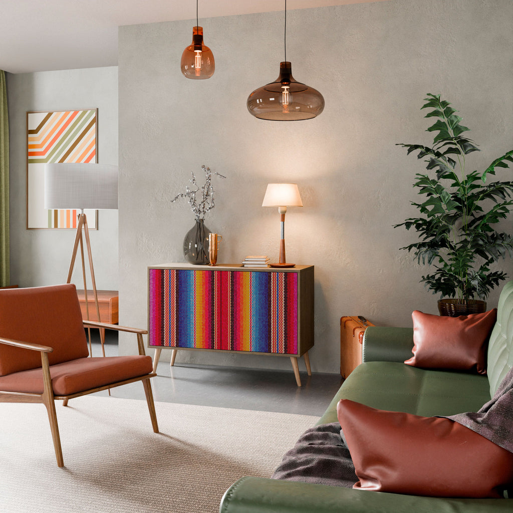 ETHNIC MEXICAN Sideboard mit 2 Türen in Eichenoptik