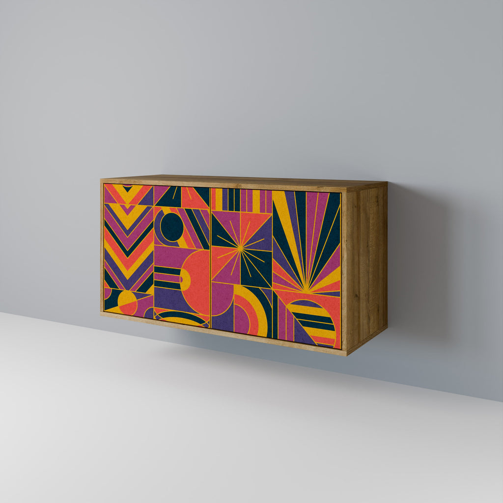 ELECTRIC PATTERNS Sideboard mit 2 Türen in Eichenoptik