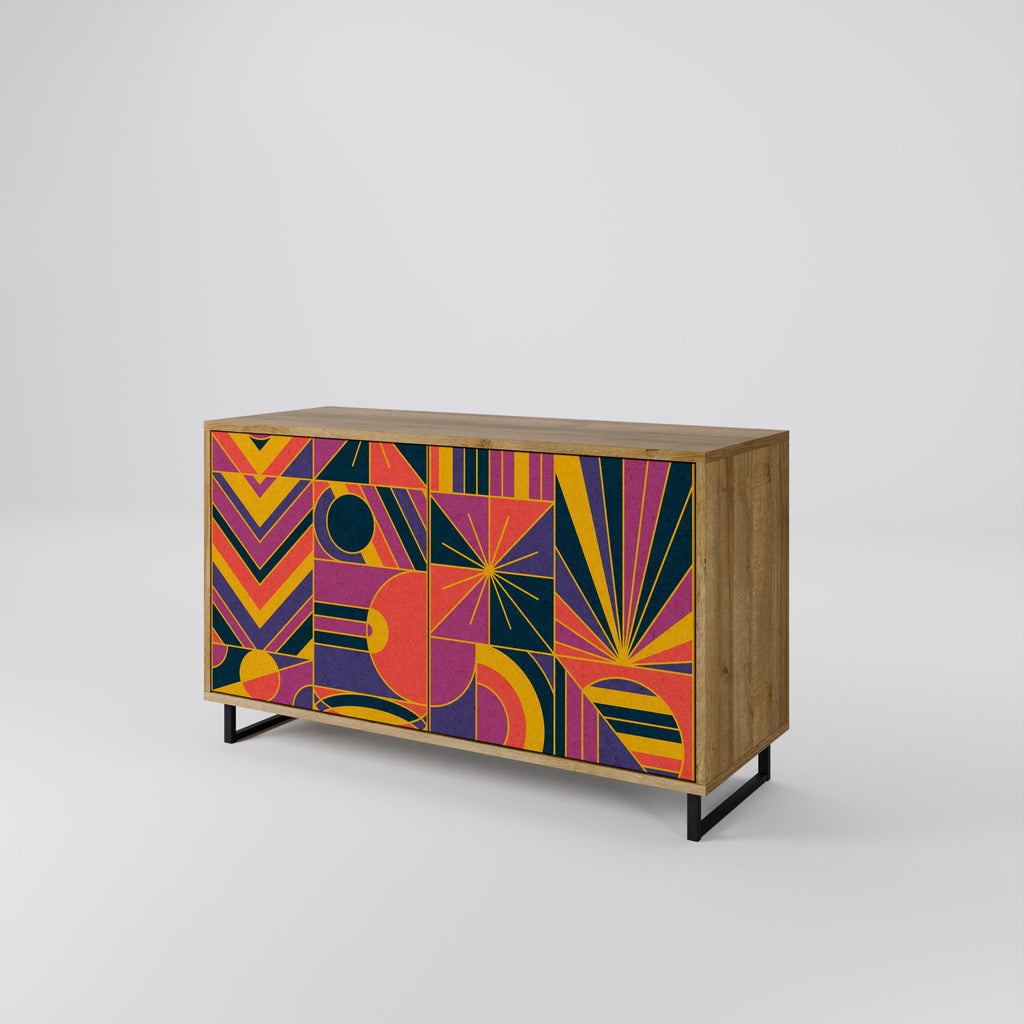 ELECTRIC PATTERNS Sideboard mit 2 Türen in Eichenoptik