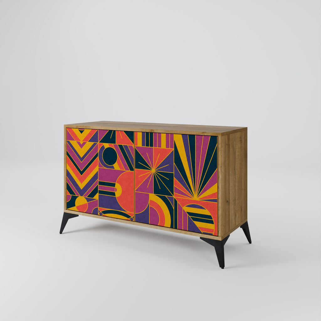 ELECTRIC PATTERNS Sideboard mit 2 Türen in Eichenoptik