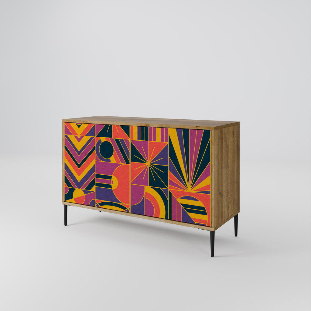 ELECTRIC PATTERNS Sideboard mit 2 Türen in Eichenoptik
