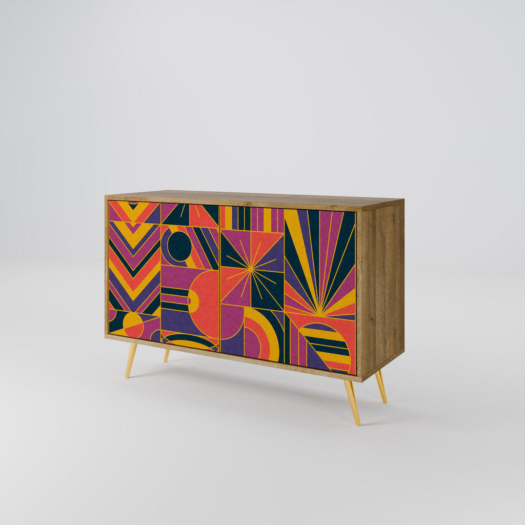 ELECTRIC PATTERNS Sideboard mit 2 Türen in Eichenoptik