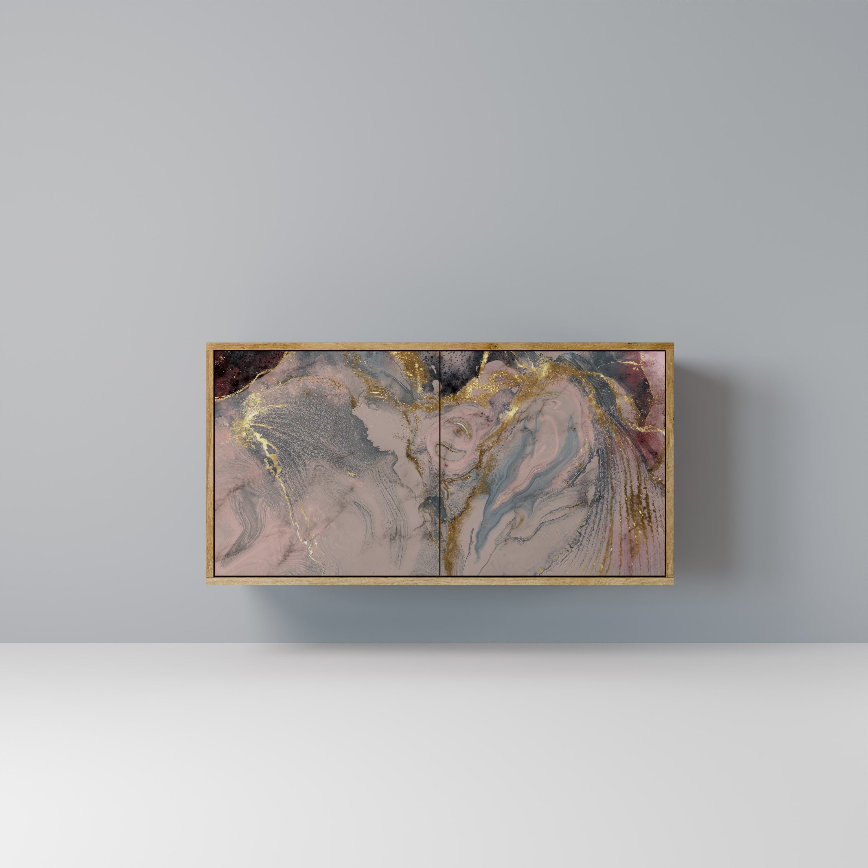 GILDED SWIRLS Sideboard mit 2 Türen in Eichenoptik