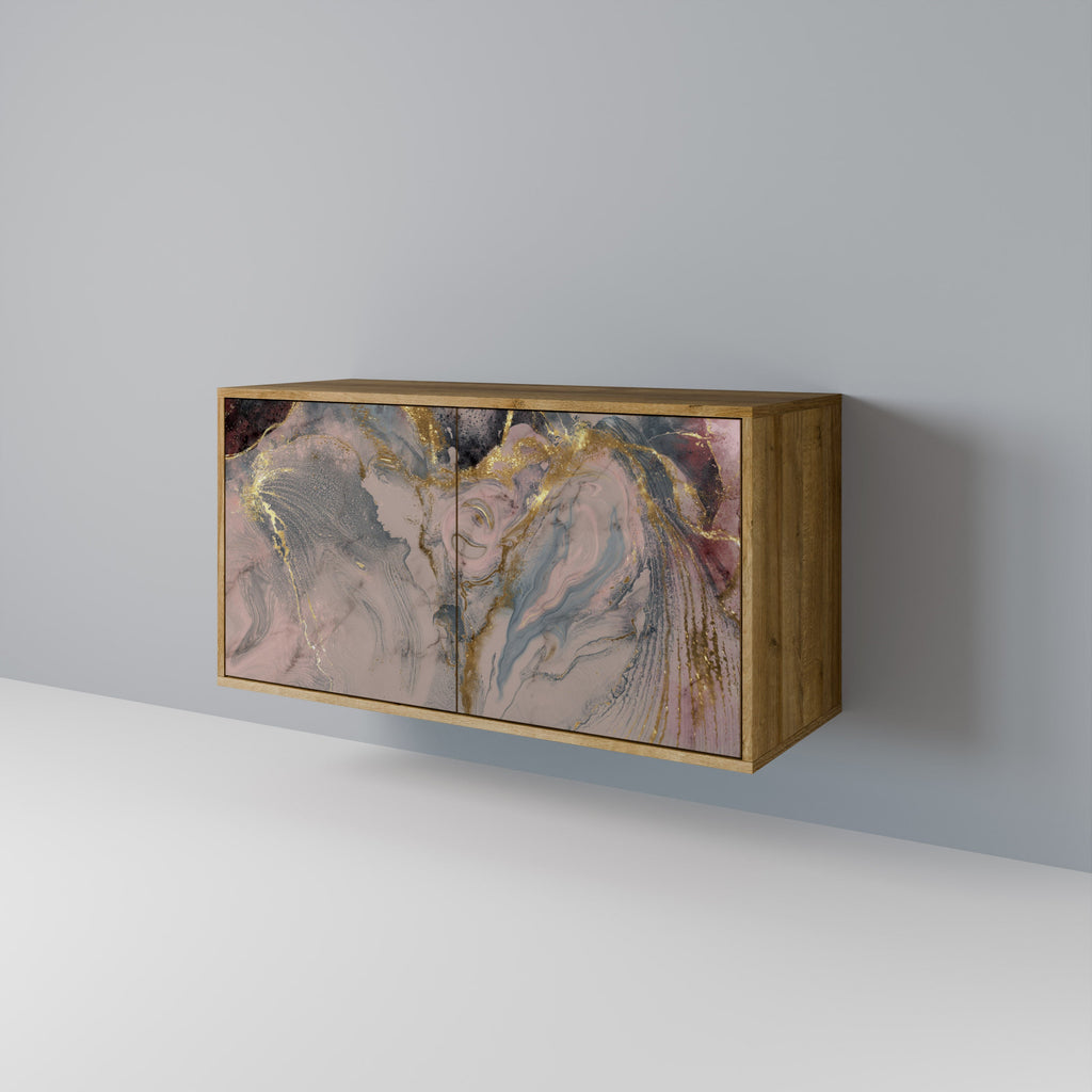 GILDED SWIRLS Sideboard mit 2 Türen in Eichenoptik