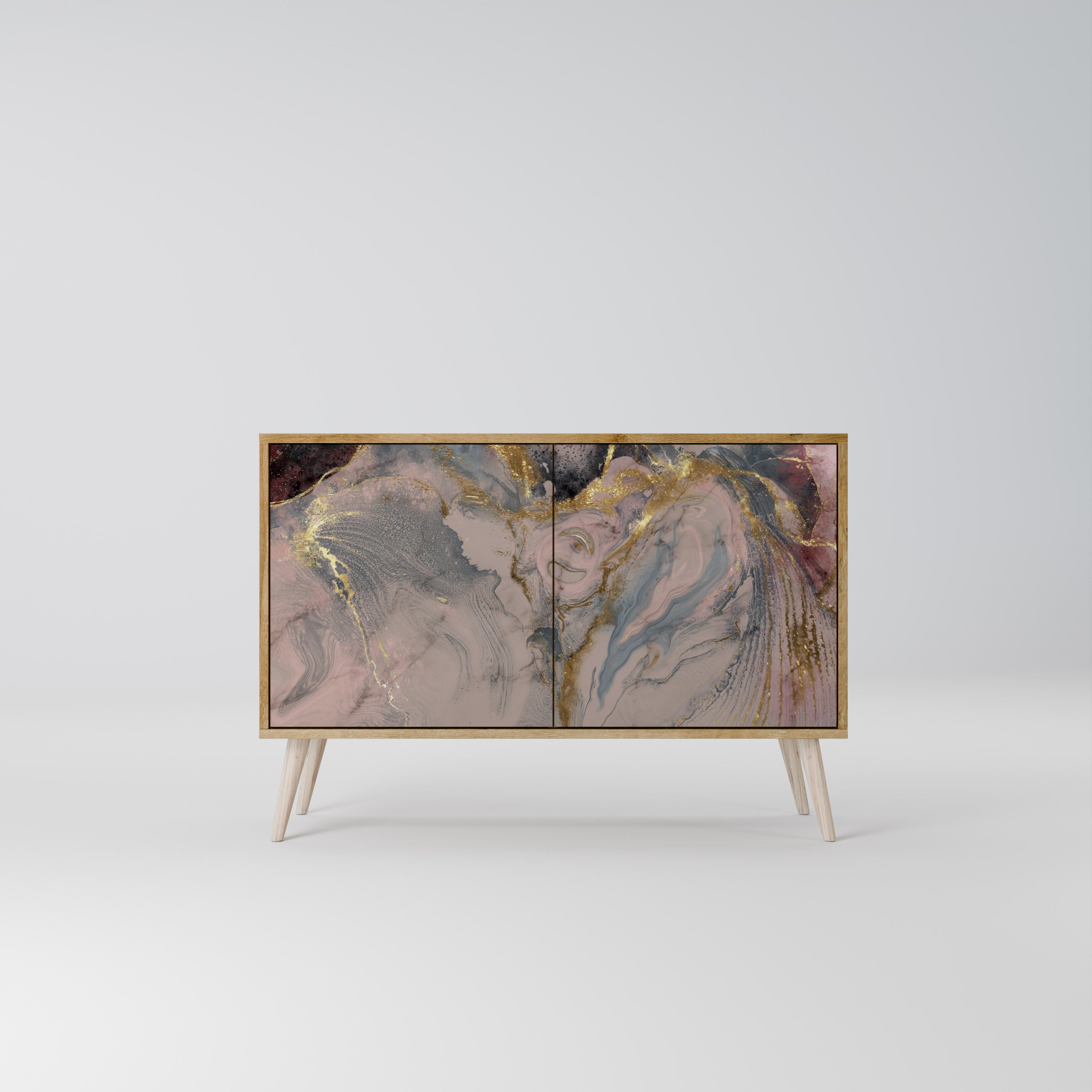GILDED SWIRLS Sideboard mit 2 Türen in Eichenoptik