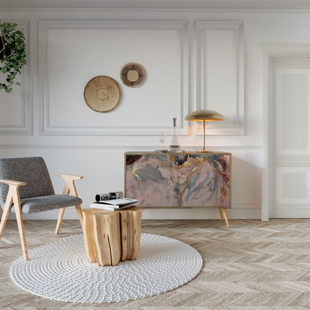 GILDED SWIRLS Sideboard mit 2 Türen in Eichenoptik