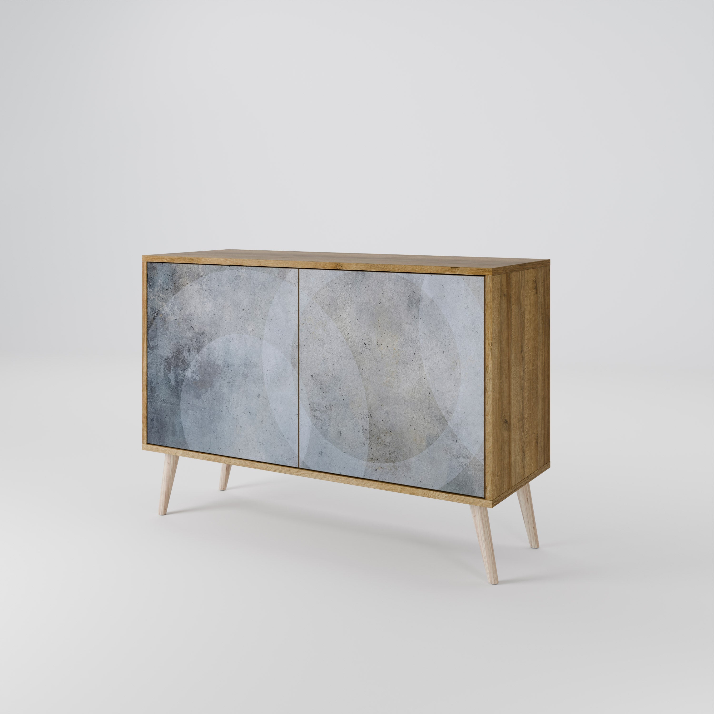 MUTED ARC Sideboard mit 2 Türen in Eichenoptik