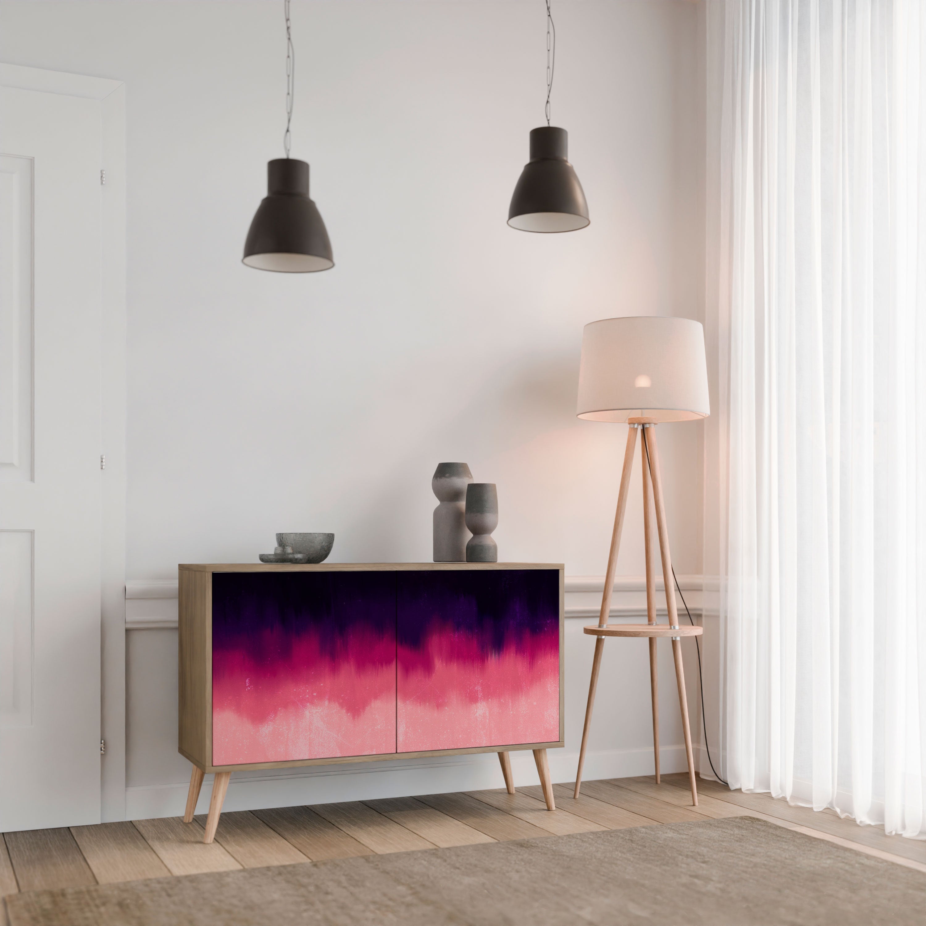 AURORA BOREALIS Sideboard mit 2 Türen in Eichenoptik