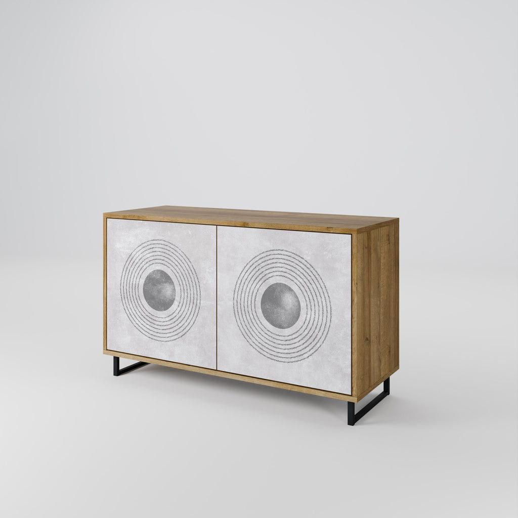 SOLID CIRCLES Sideboard mit 2 Türen in Eichenoptik