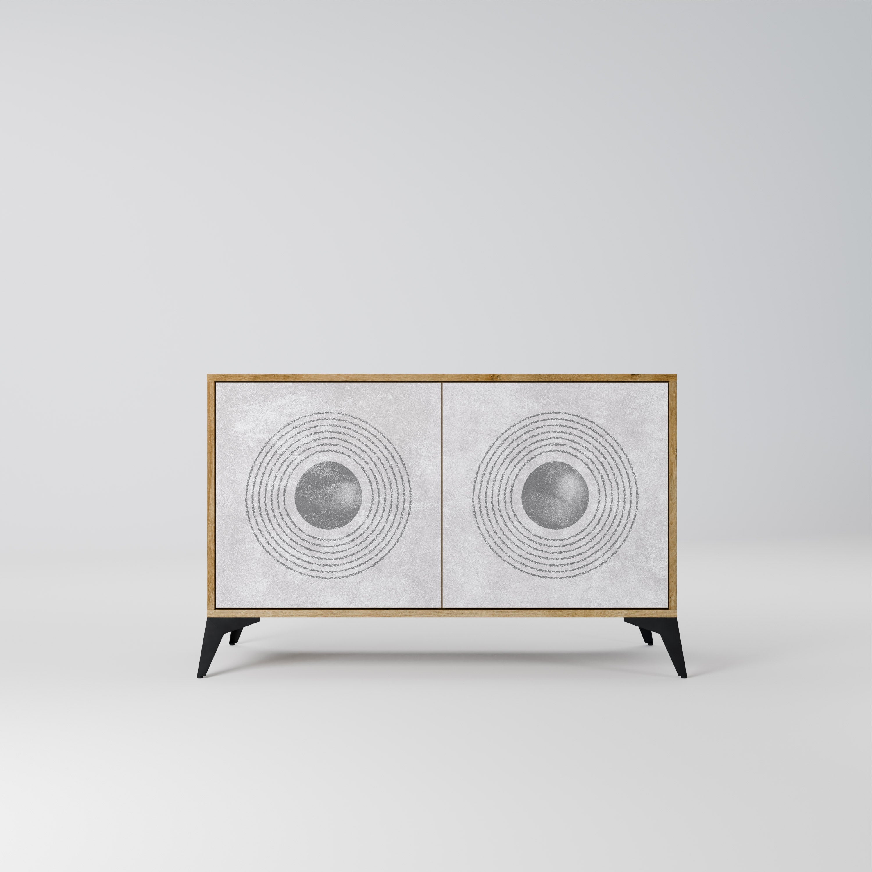SOLID CIRCLES Sideboard mit 2 Türen in Eichenoptik