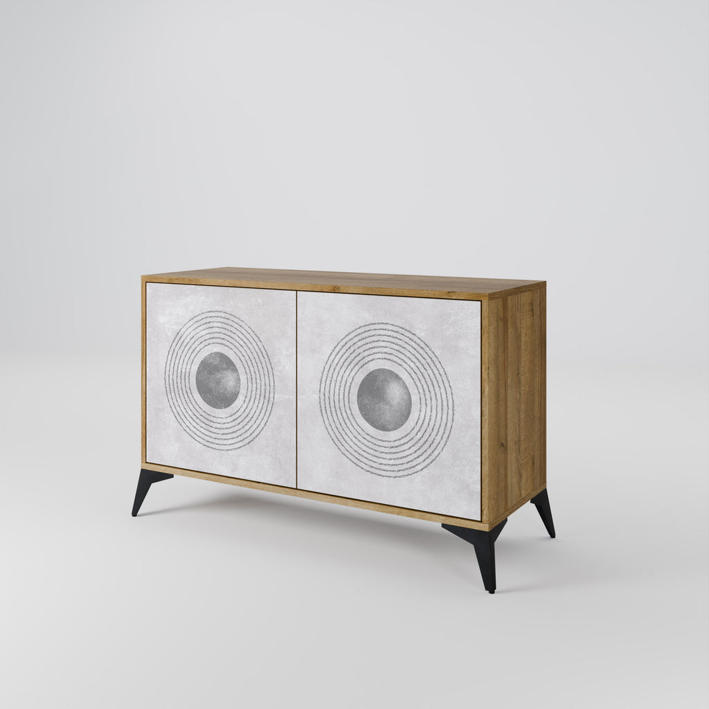 SOLID CIRCLES Sideboard mit 2 Türen in Eichenoptik