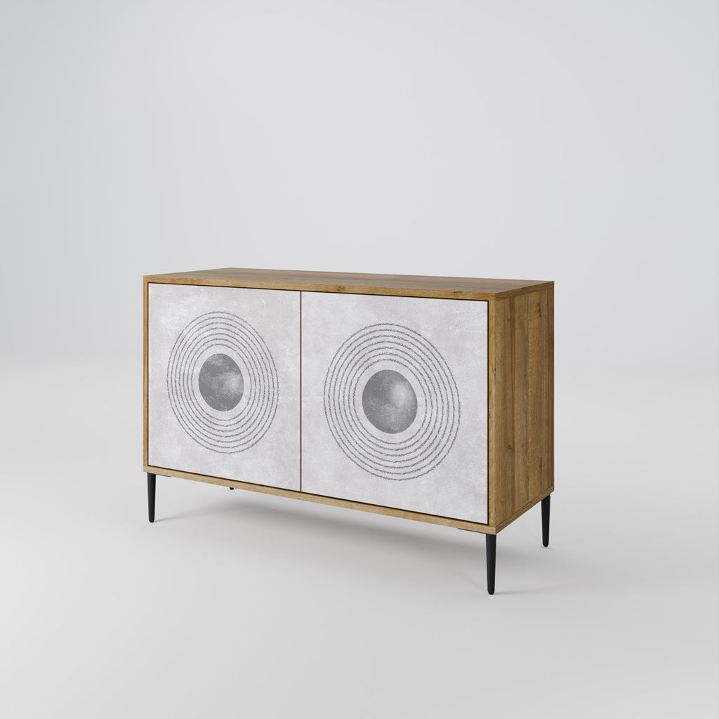 SOLID CIRCLES Sideboard mit 2 Türen in Eichenoptik