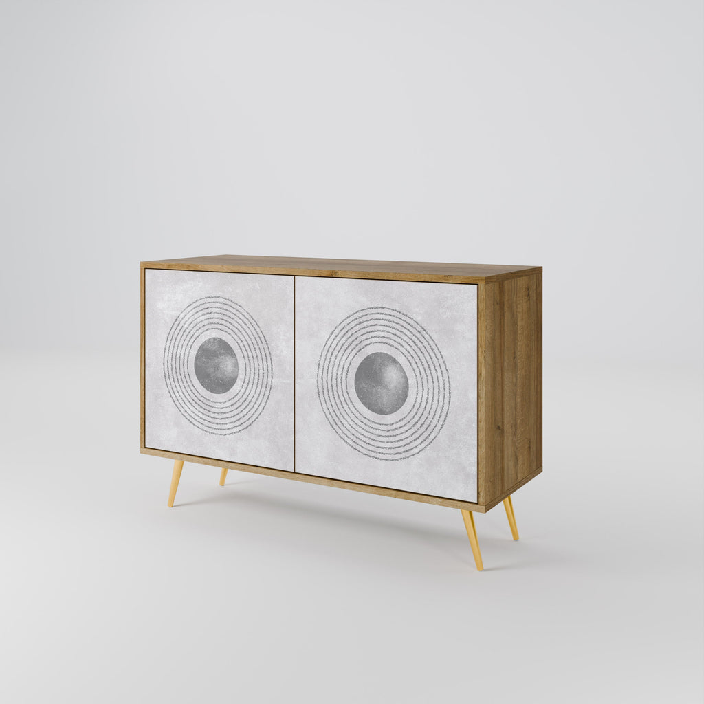 SOLID CIRCLES Sideboard mit 2 Türen in Eichenoptik