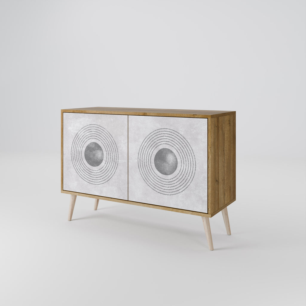 SOLID CIRCLES Sideboard mit 2 Türen in Eichenoptik