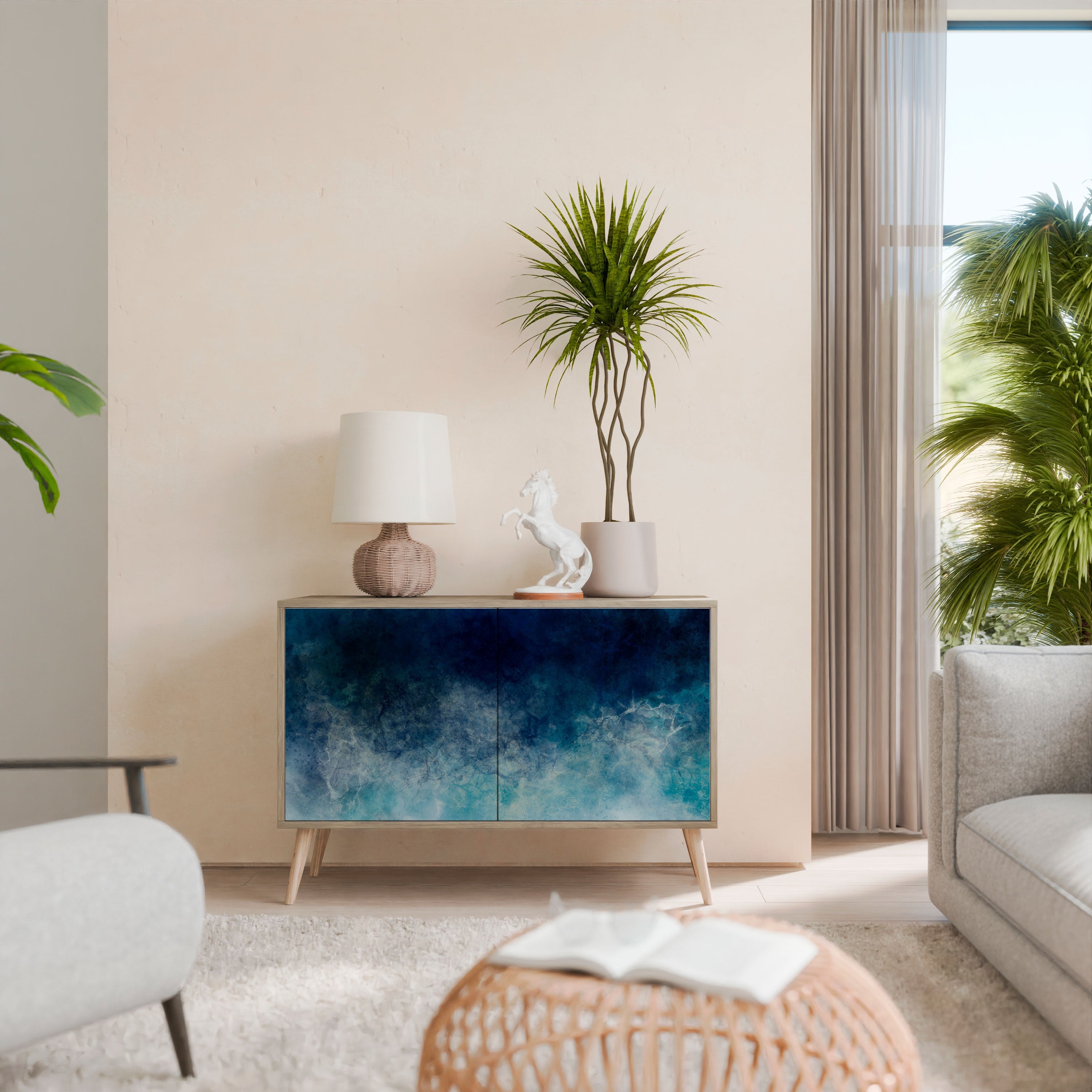 CELESTIAL FALL Sideboard mit 2 Türen in Eichenoptik