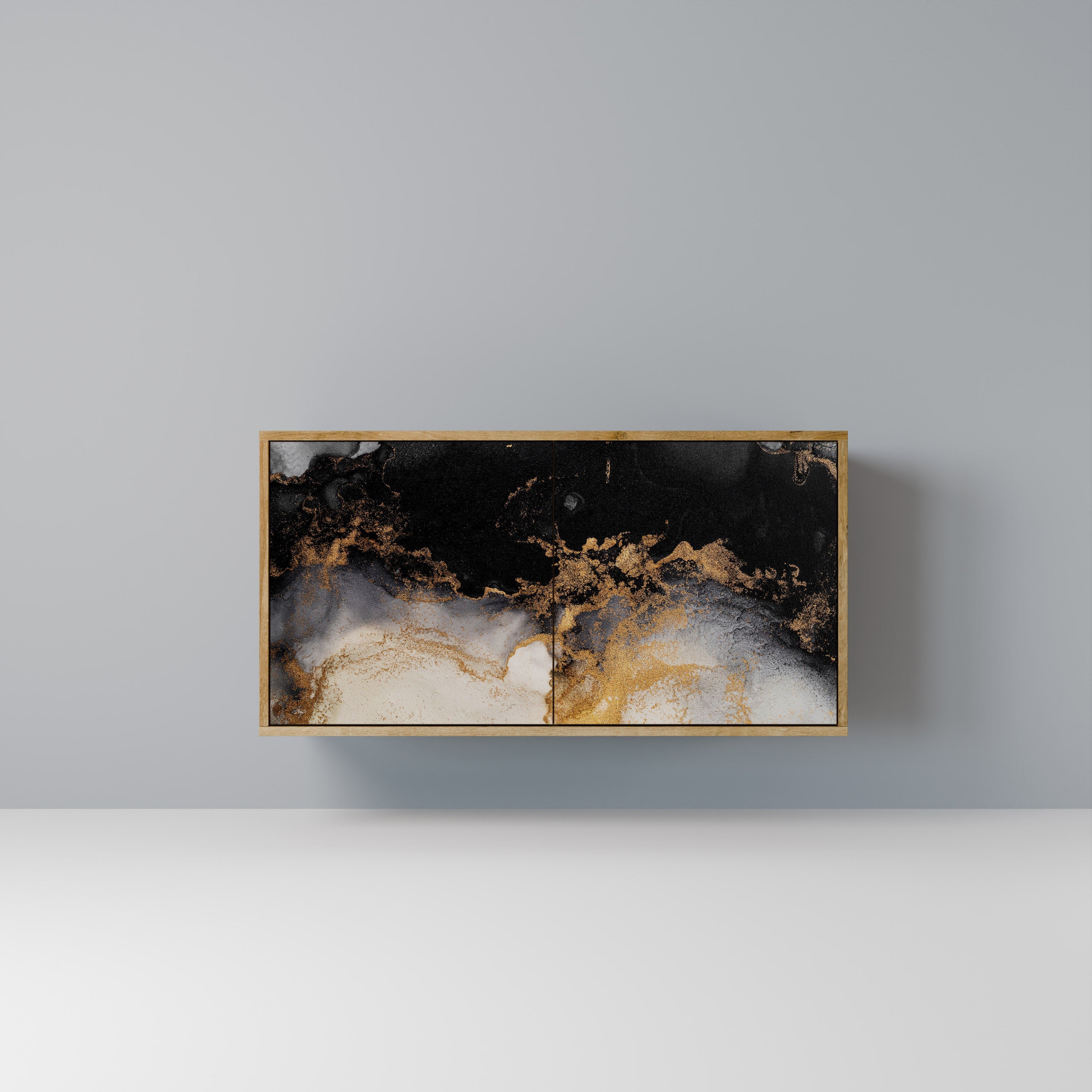 MARBLE OF TOMMORROW Sideboard mit 2 Türen in Eichenoptik
