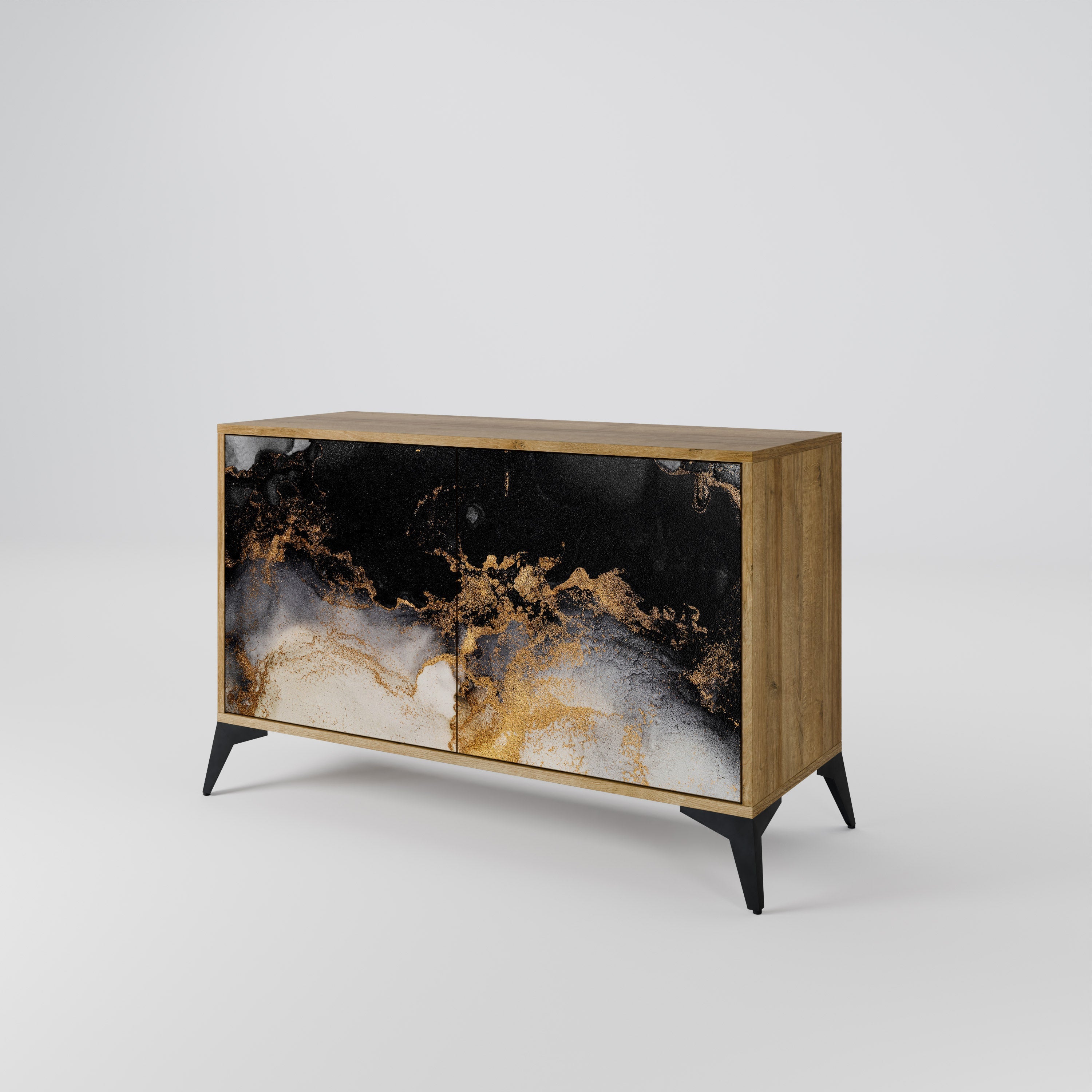 MARBLE OF TOMMORROW Sideboard mit 2 Türen in Eichenoptik