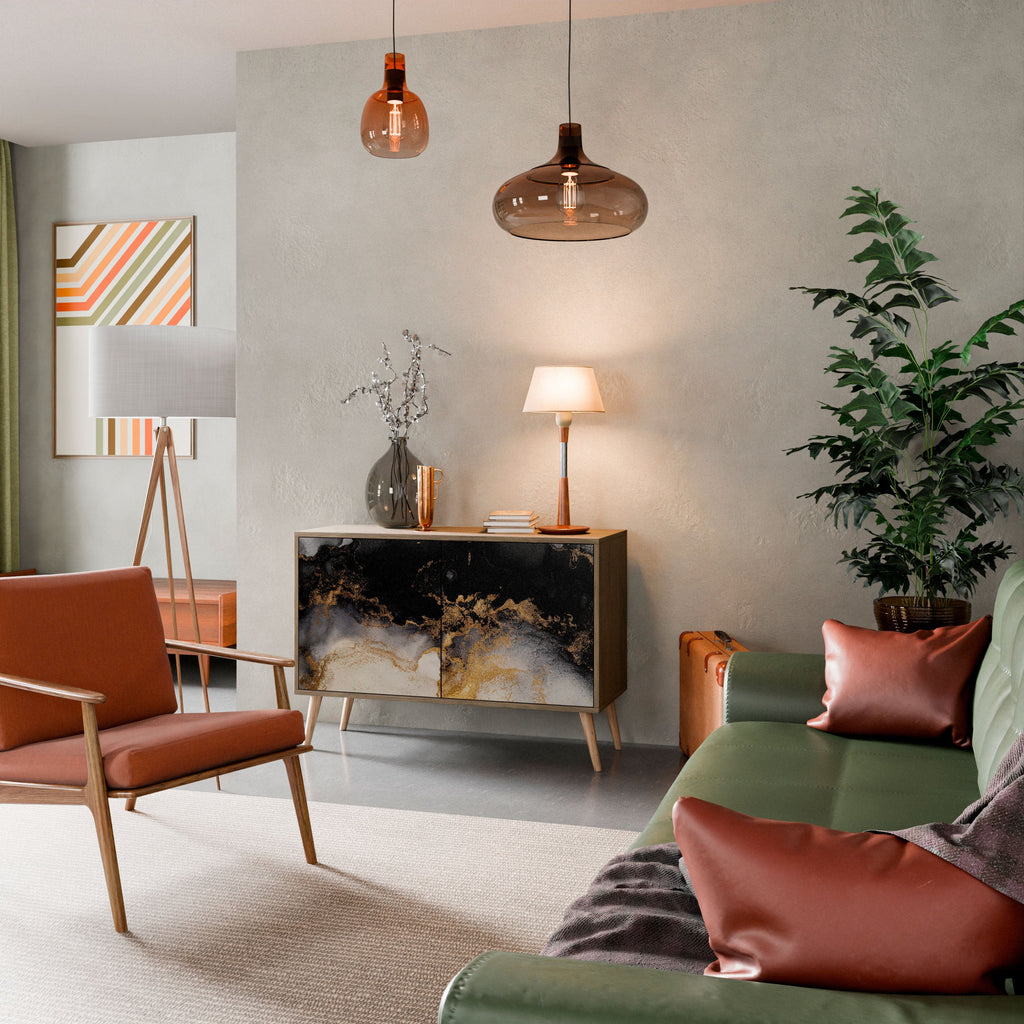 MARBLE OF TOMMORROW Sideboard mit 2 Türen in Eichenoptik