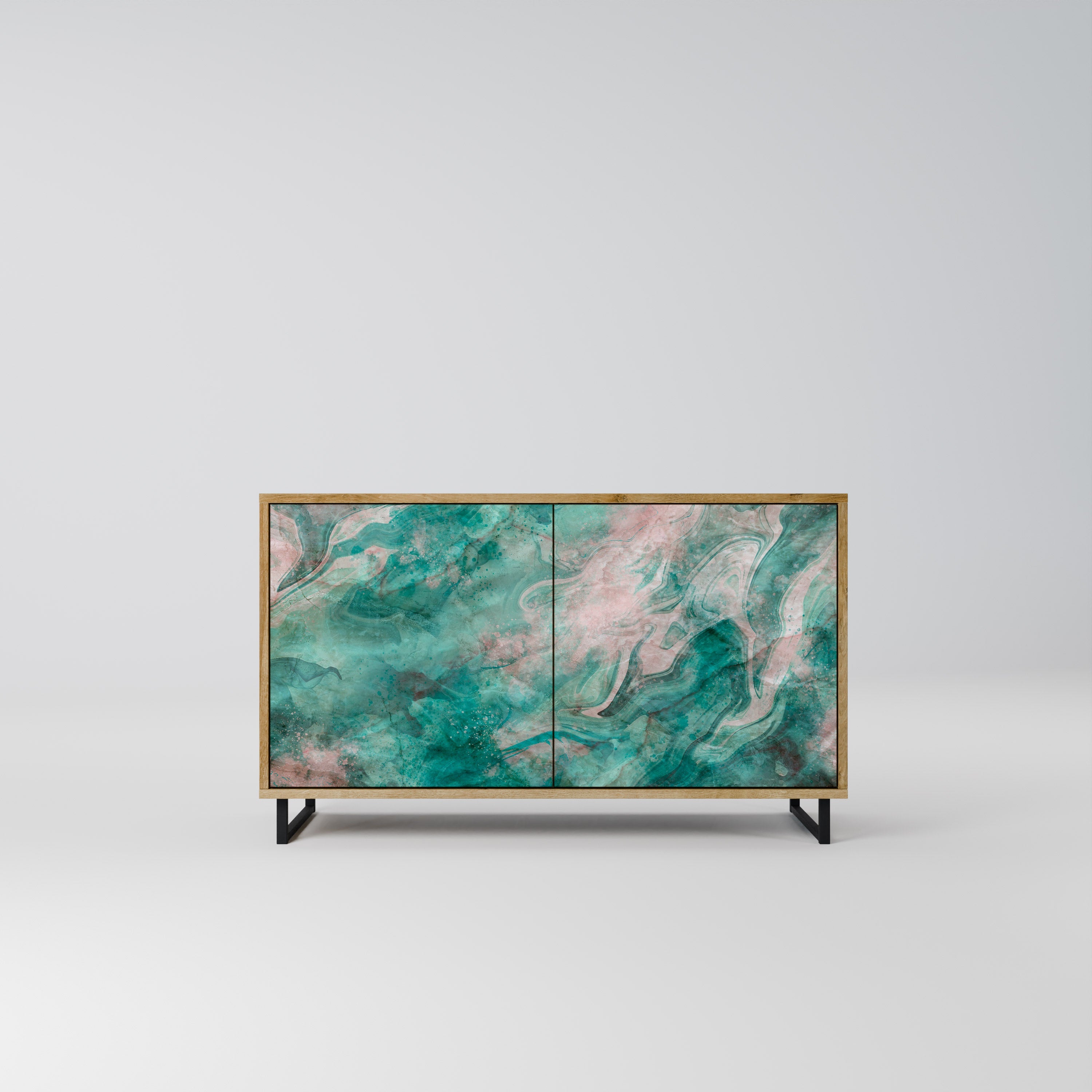 ABSTRACT ALCHEMY Sideboard mit 2 Türen in Eichenoptik