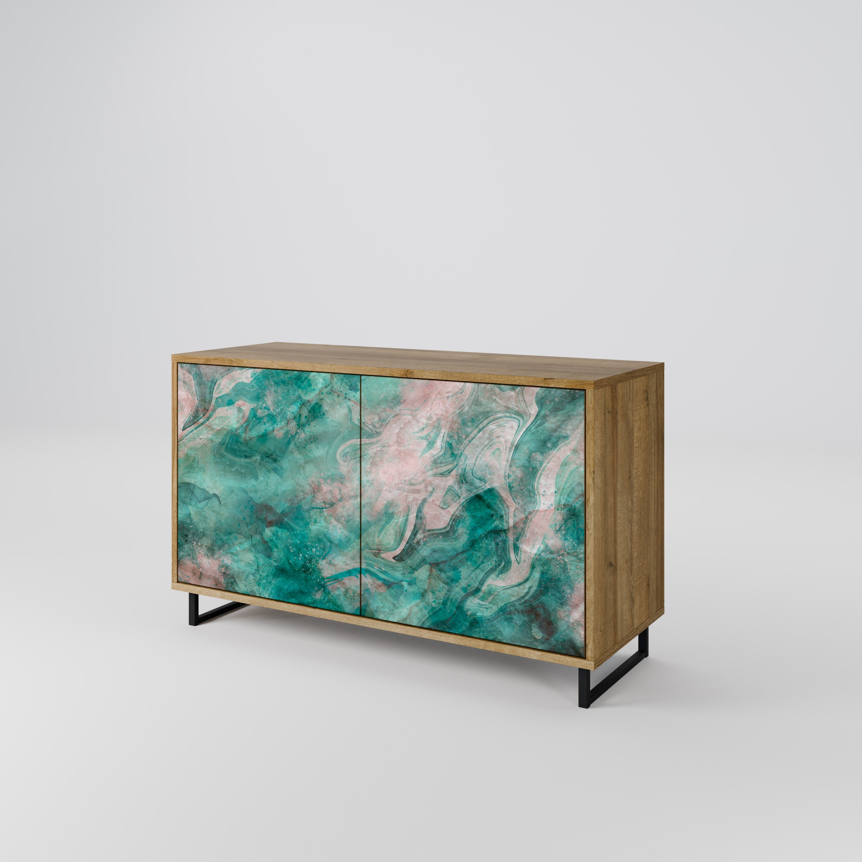 ABSTRACT ALCHEMY Sideboard mit 2 Türen in Eichenoptik