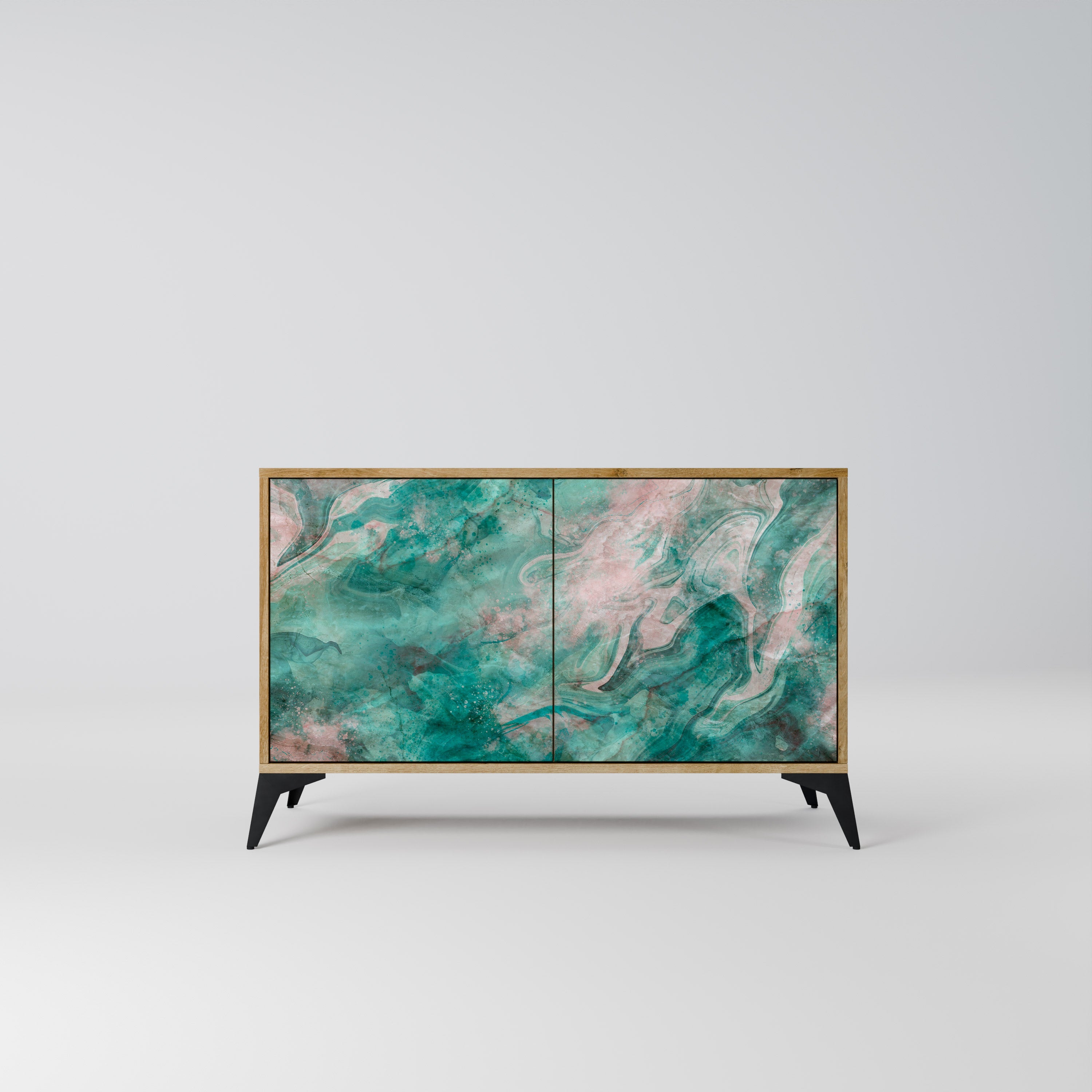 ABSTRACT ALCHEMY Sideboard mit 2 Türen in Eichenoptik