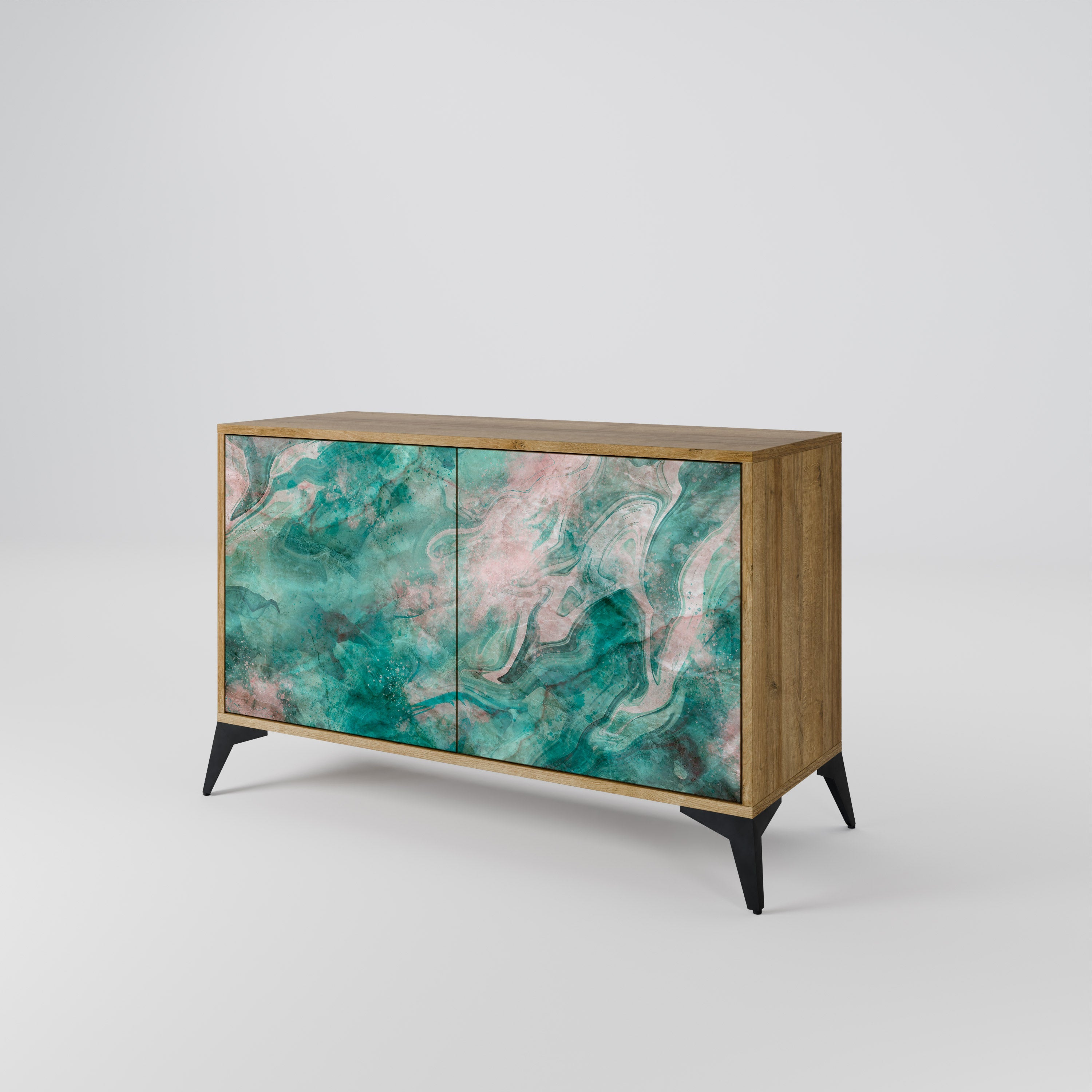 ABSTRACT ALCHEMY Sideboard mit 2 Türen in Eichenoptik