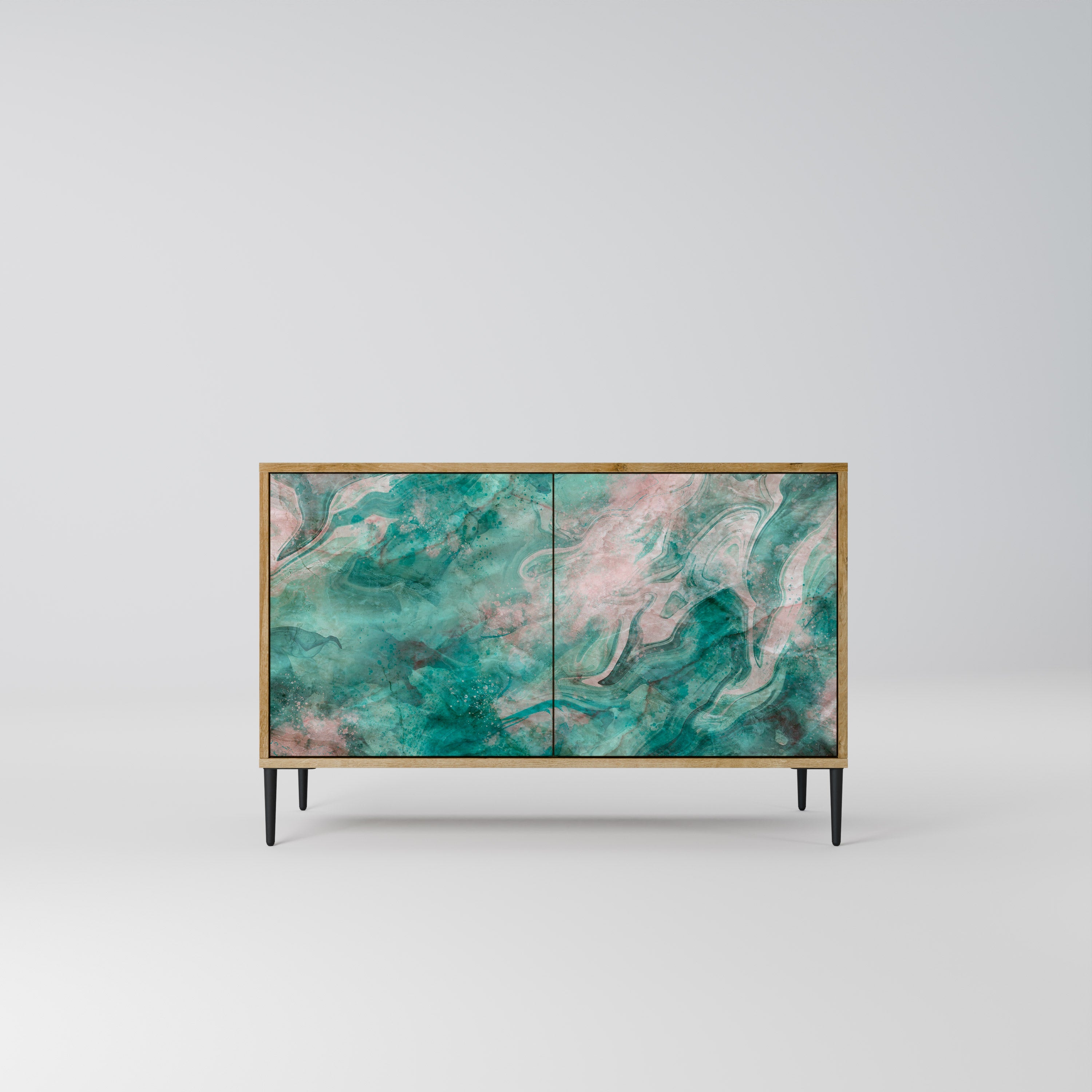 ABSTRACT ALCHEMY Sideboard mit 2 Türen in Eichenoptik