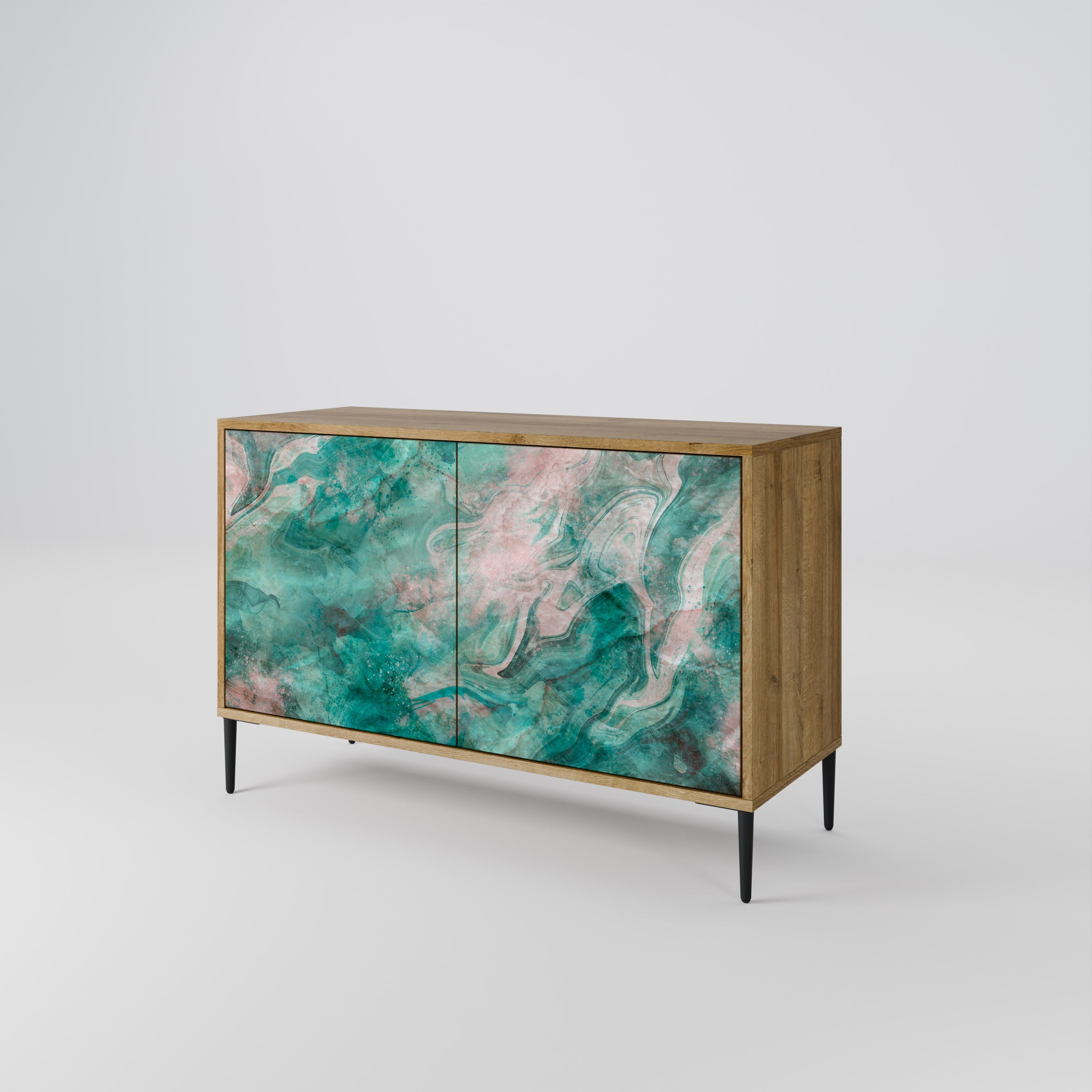 ABSTRACT ALCHEMY Sideboard mit 2 Türen in Eichenoptik