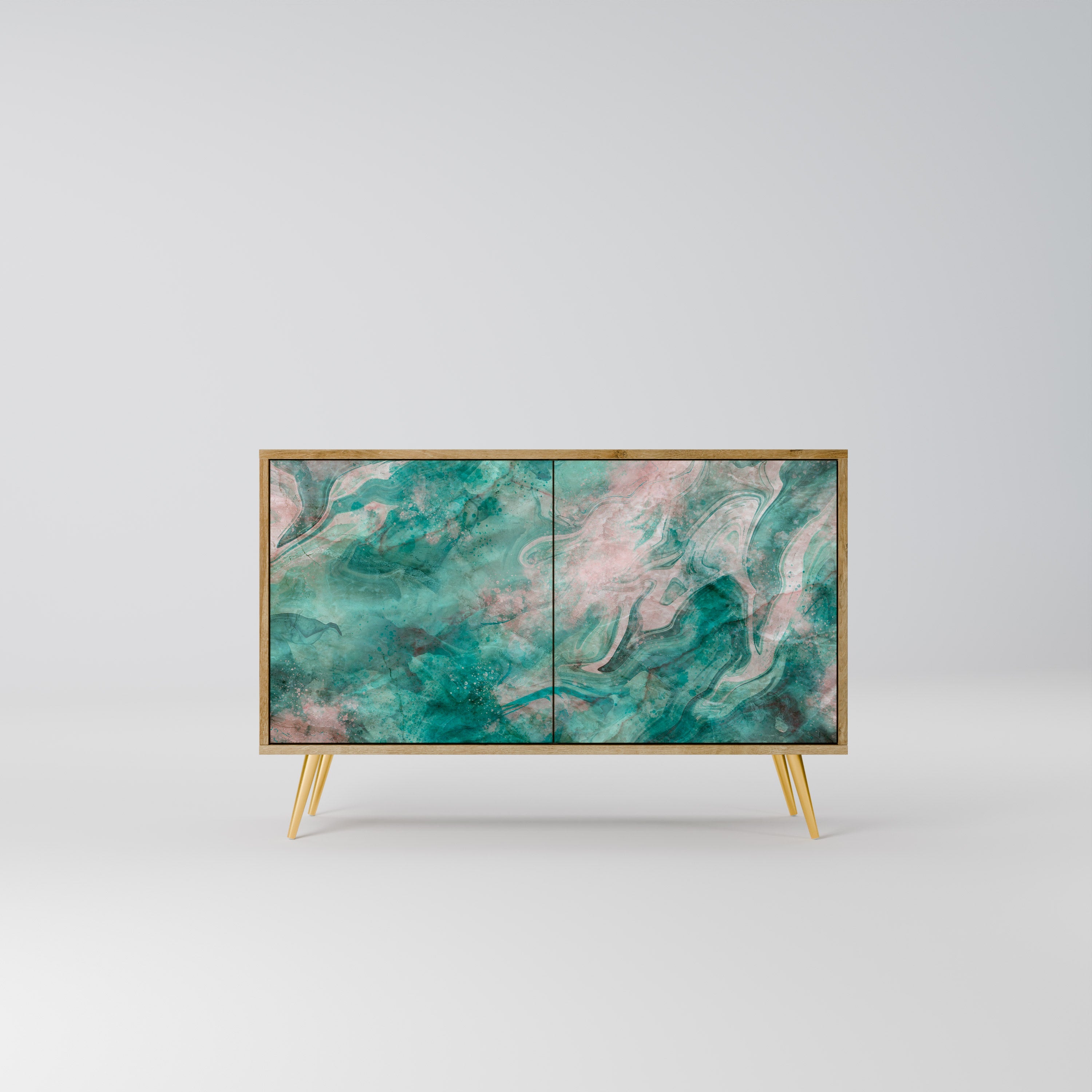 ABSTRACT ALCHEMY Sideboard mit 2 Türen in Eichenoptik