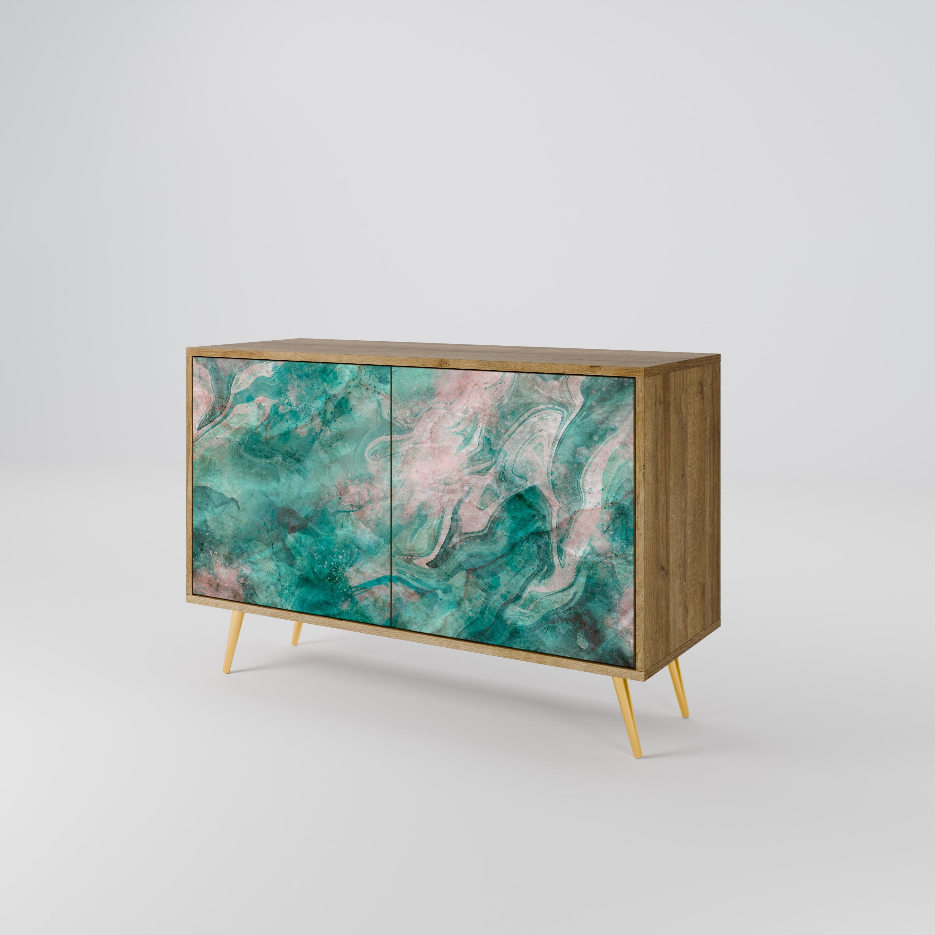 ABSTRACT ALCHEMY Sideboard mit 2 Türen in Eichenoptik