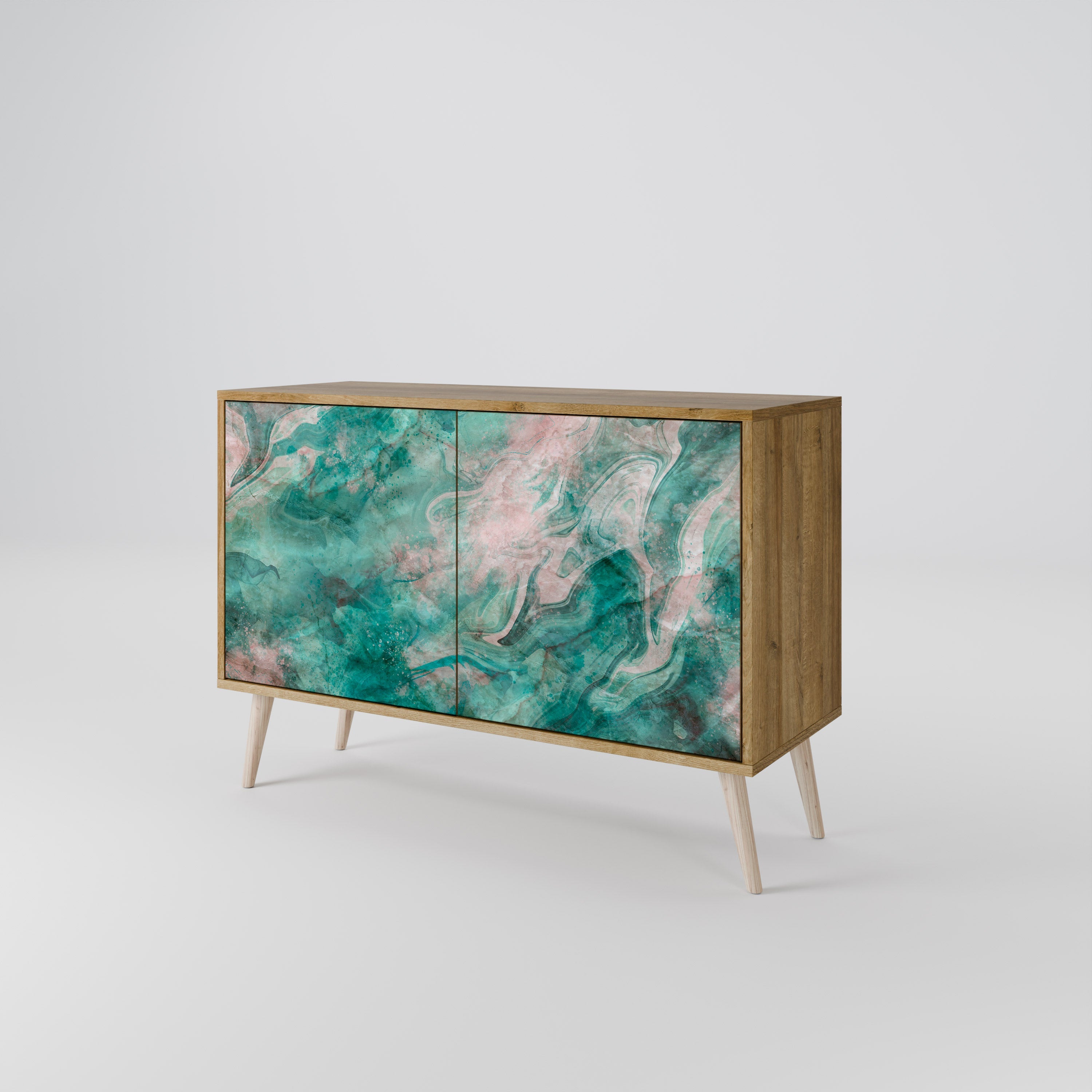 ABSTRACT ALCHEMY Sideboard mit 2 Türen in Eichenoptik