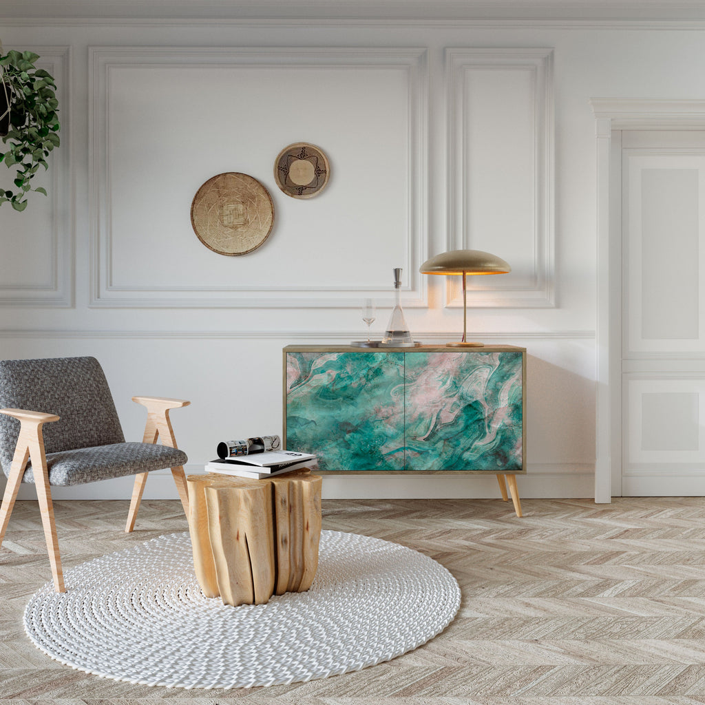 ABSTRACT ALCHEMY Sideboard mit 2 Türen in Eichenoptik