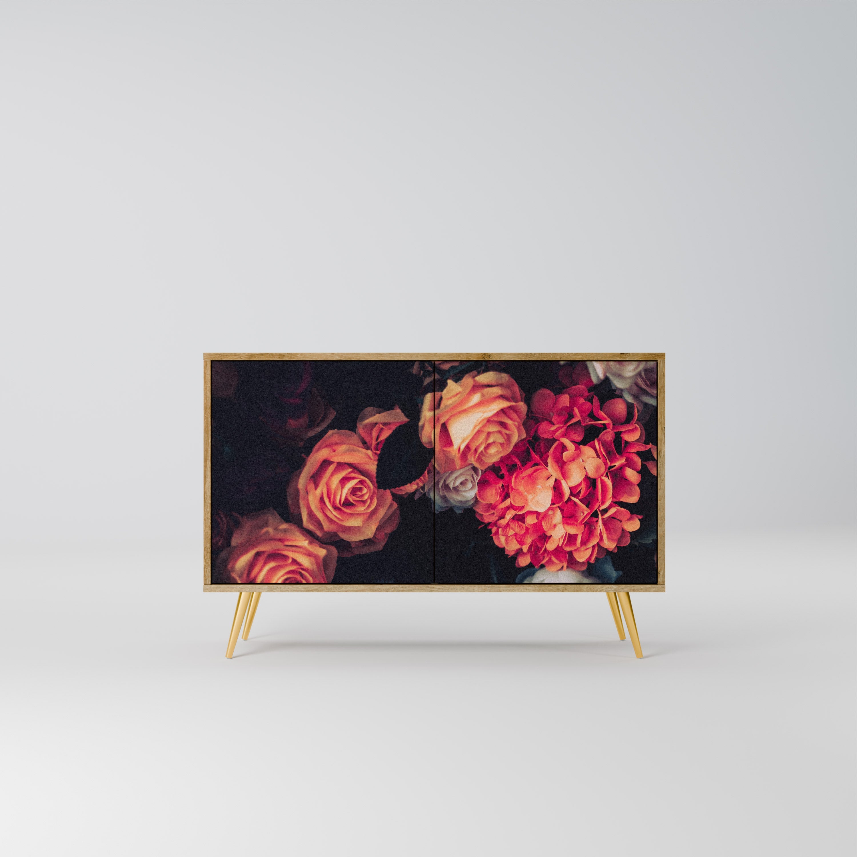 NEVERENDING BLOOM Sideboard mit 2 Türen in Eichenoptik