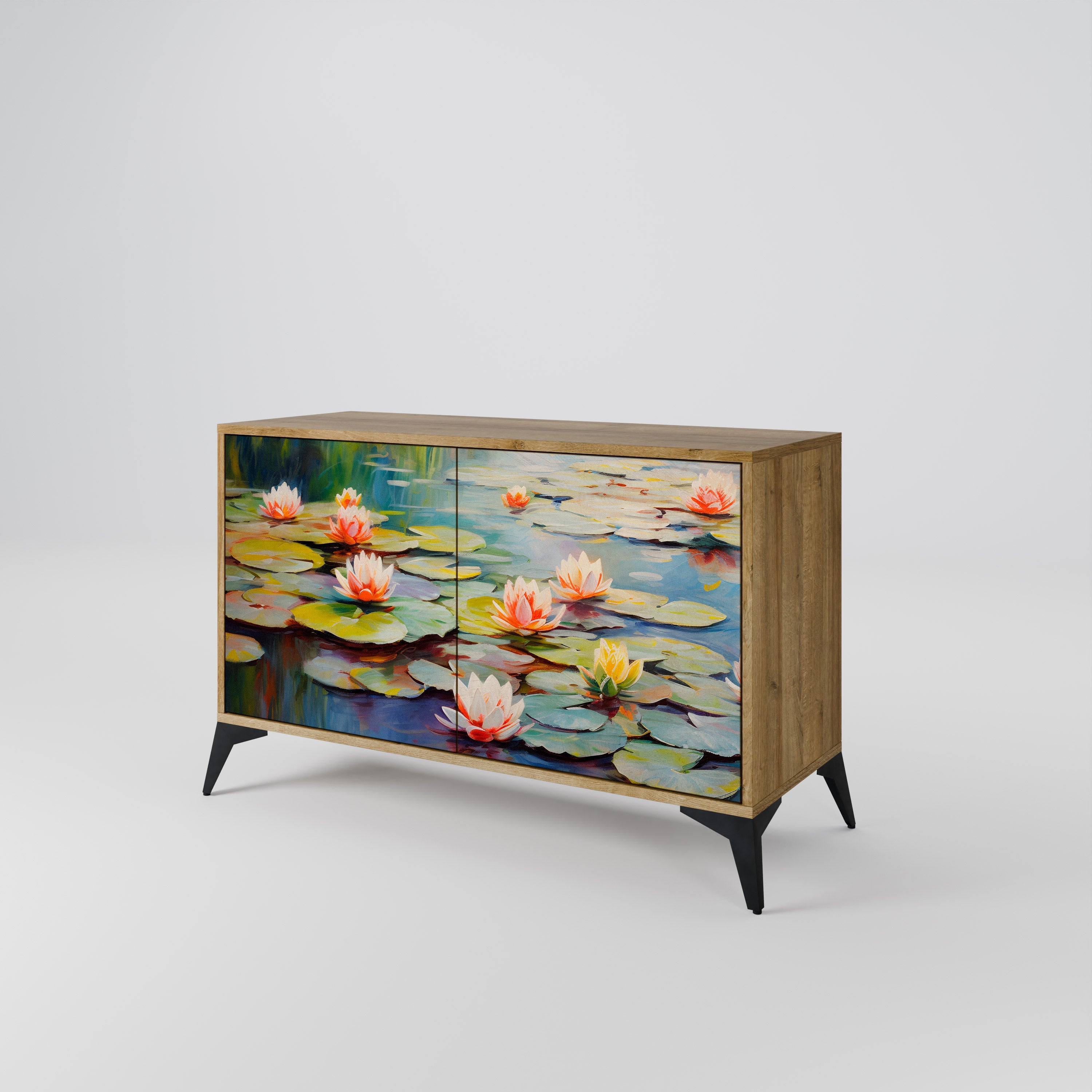 BLOOMING WATERS Sideboard mit 2 Türen in Eichenoptik