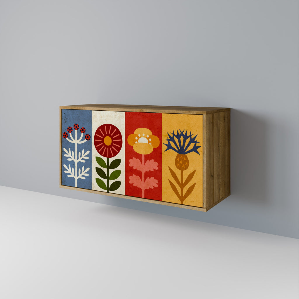 SCANDIC FLOWERET Sideboard mit 2 Türen in Eichenoptik