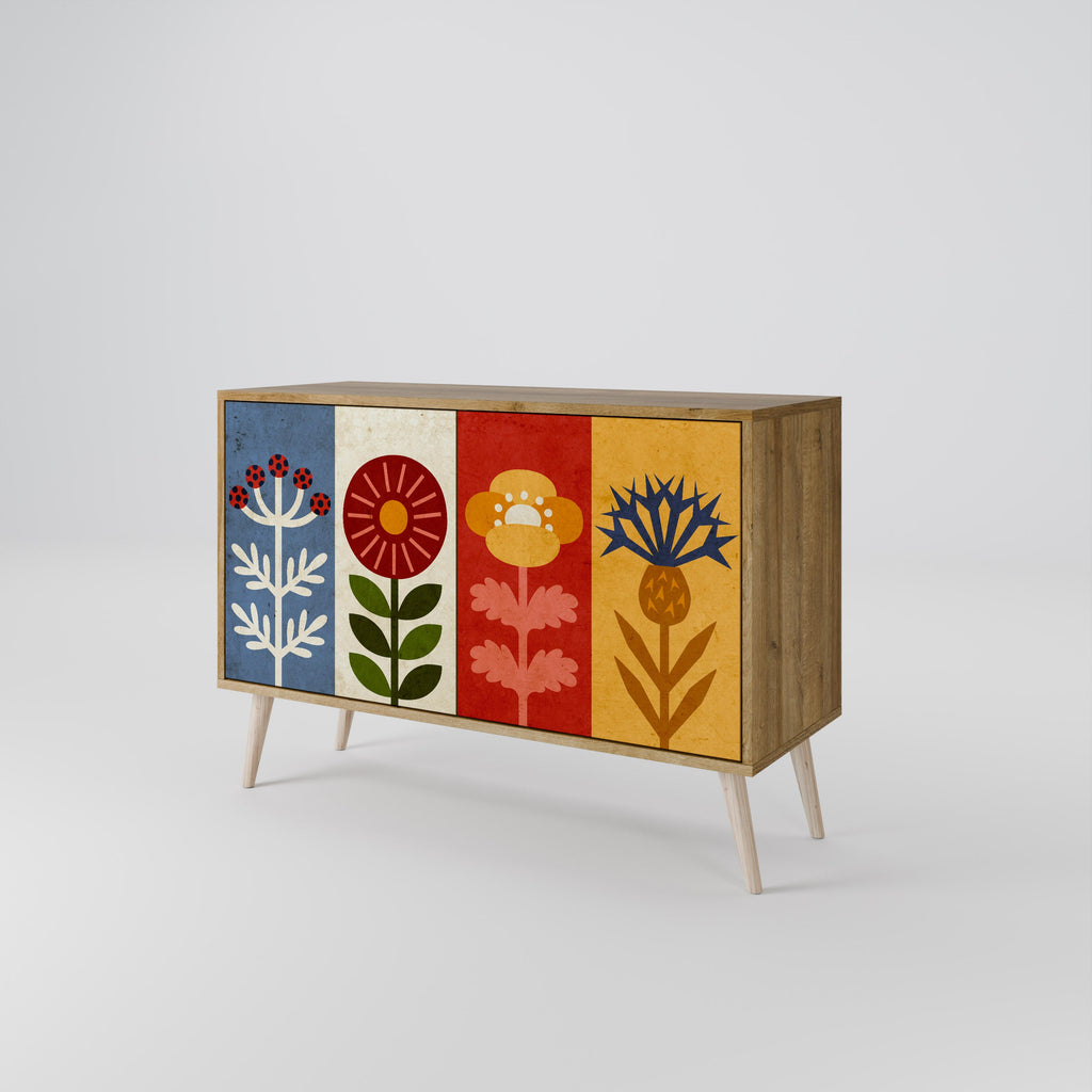 SCANDIC FLOWERET Sideboard mit 2 Türen in Eichenoptik