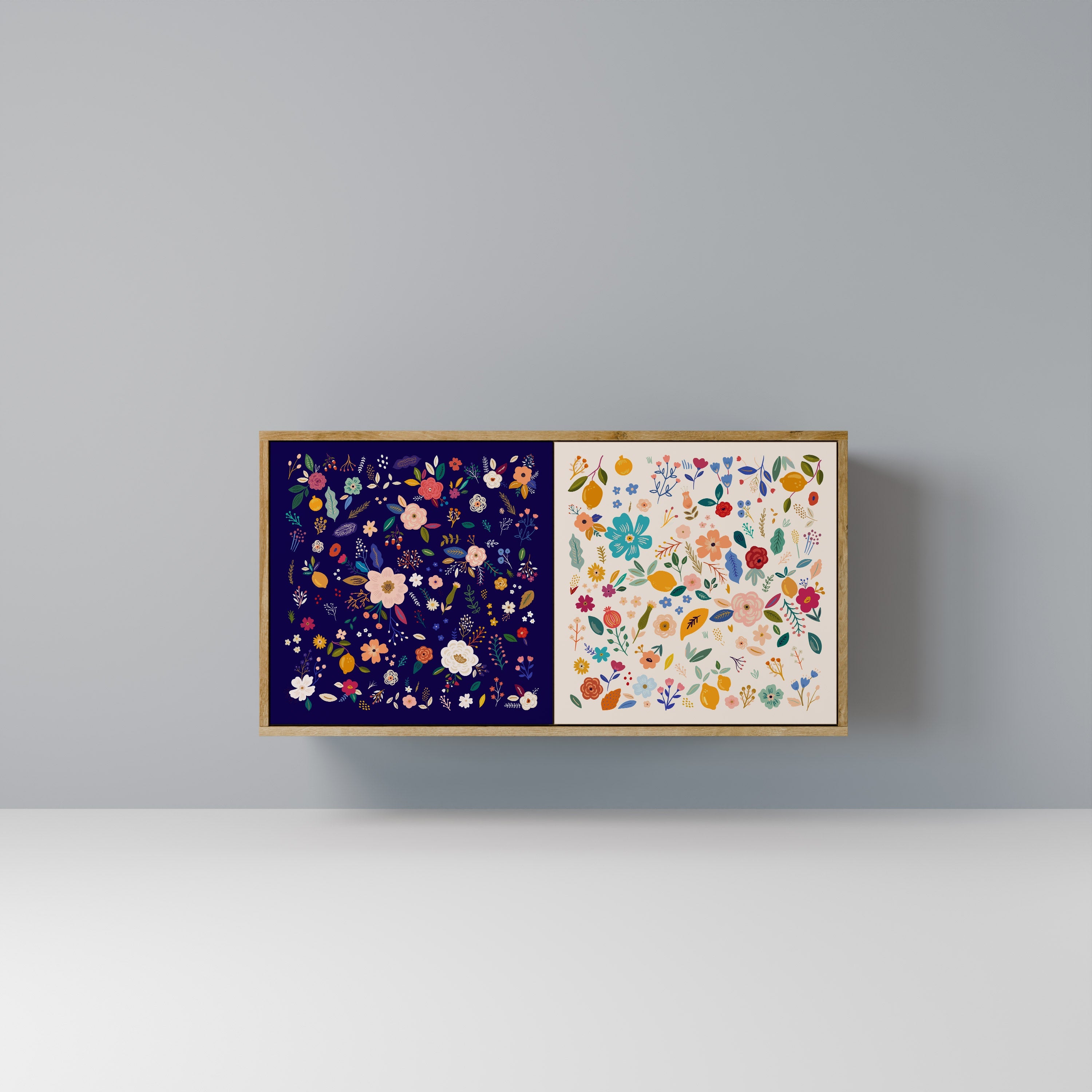 FLORAL COMBINATION 2-türiges Sideboard in Eichenoptik