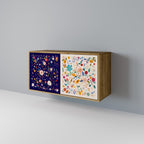 FLORAL COMBINATION 2-Door Sideboard in Oak Effect