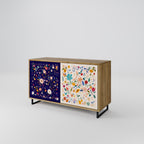 FLORAL COMBINATION 2-Door Sideboard in Oak Effect