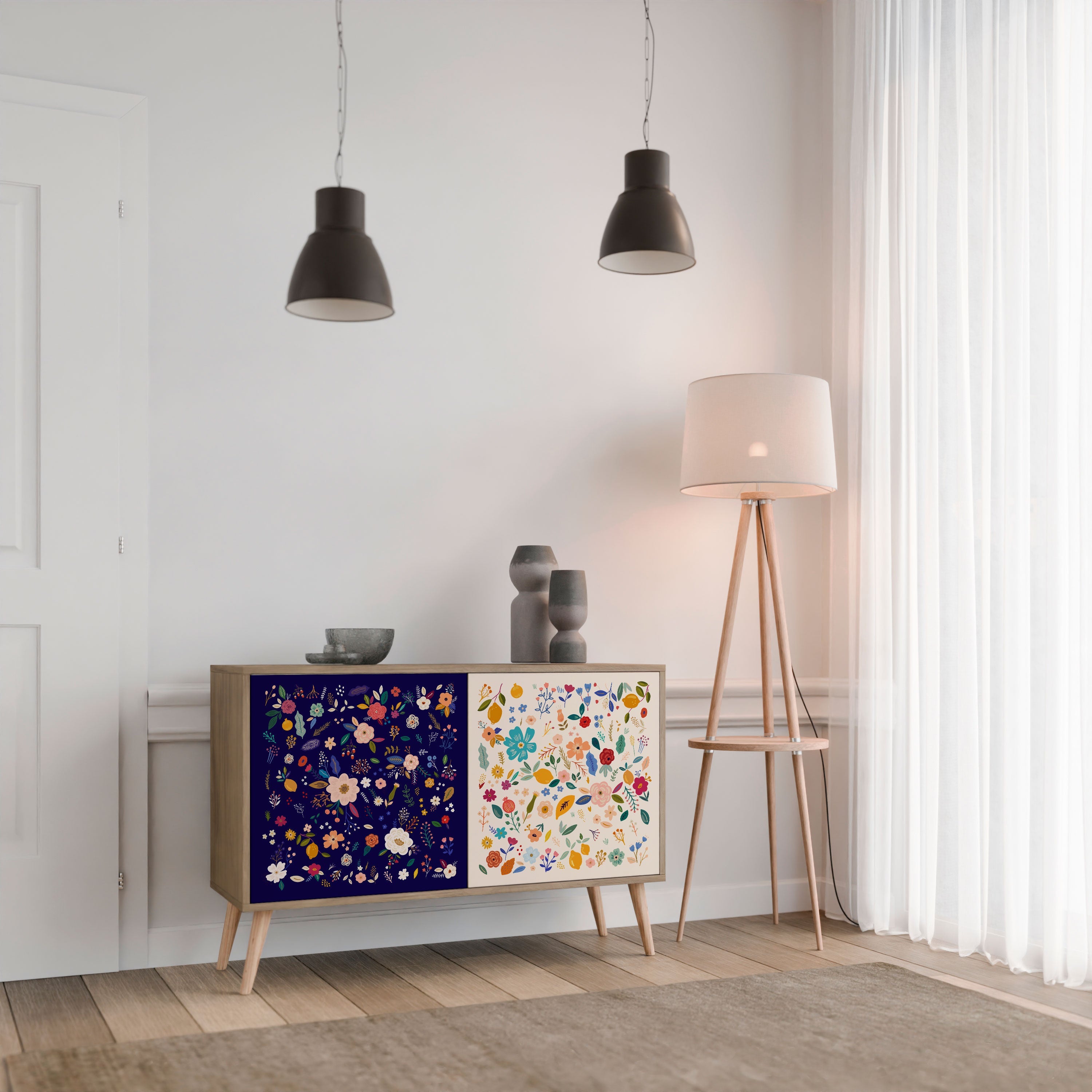 FLORAL COMBINATION 2-türiges Sideboard in Eichenoptik