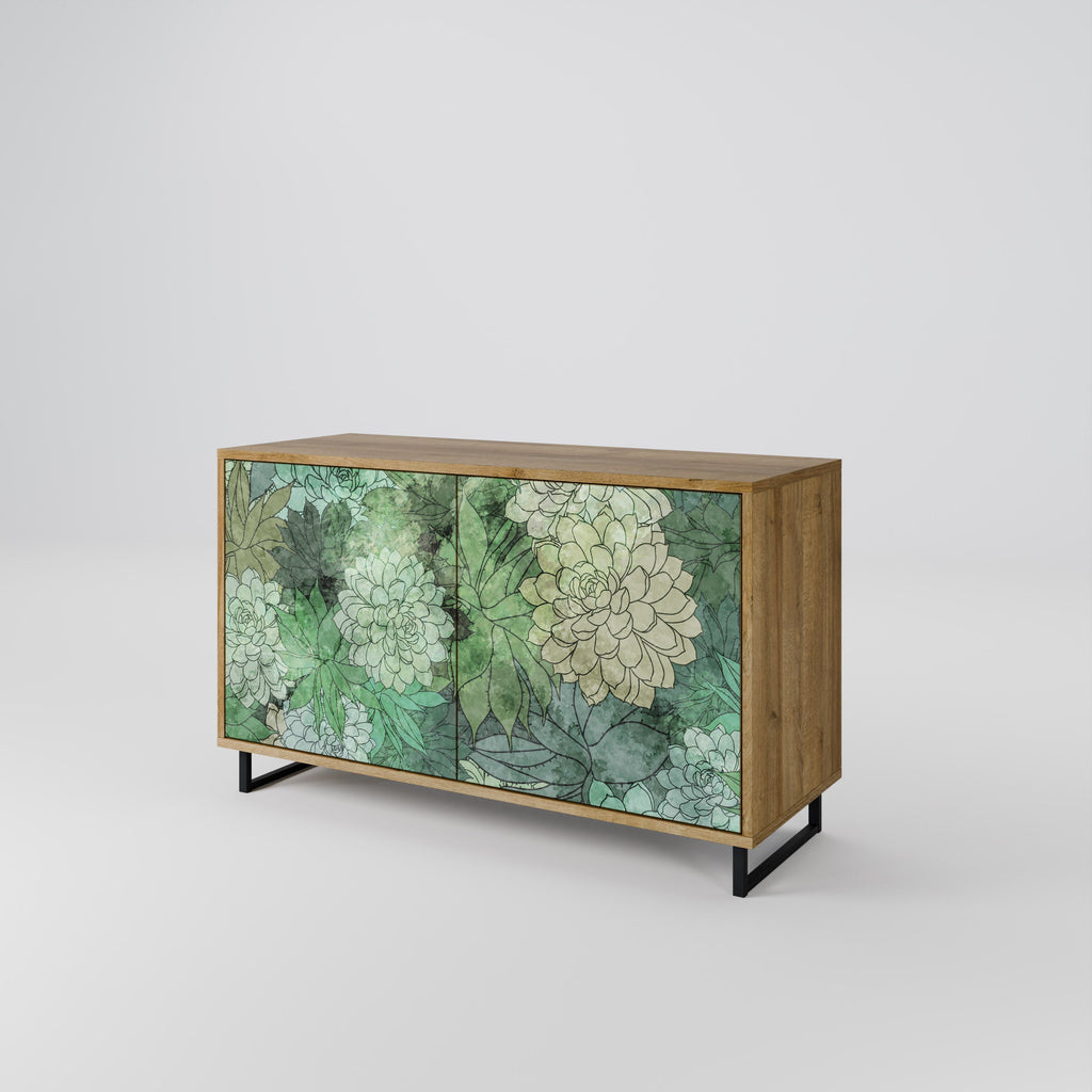 SUCCULENT CLUSTER Sideboard mit 2 Türen in Eichenoptik