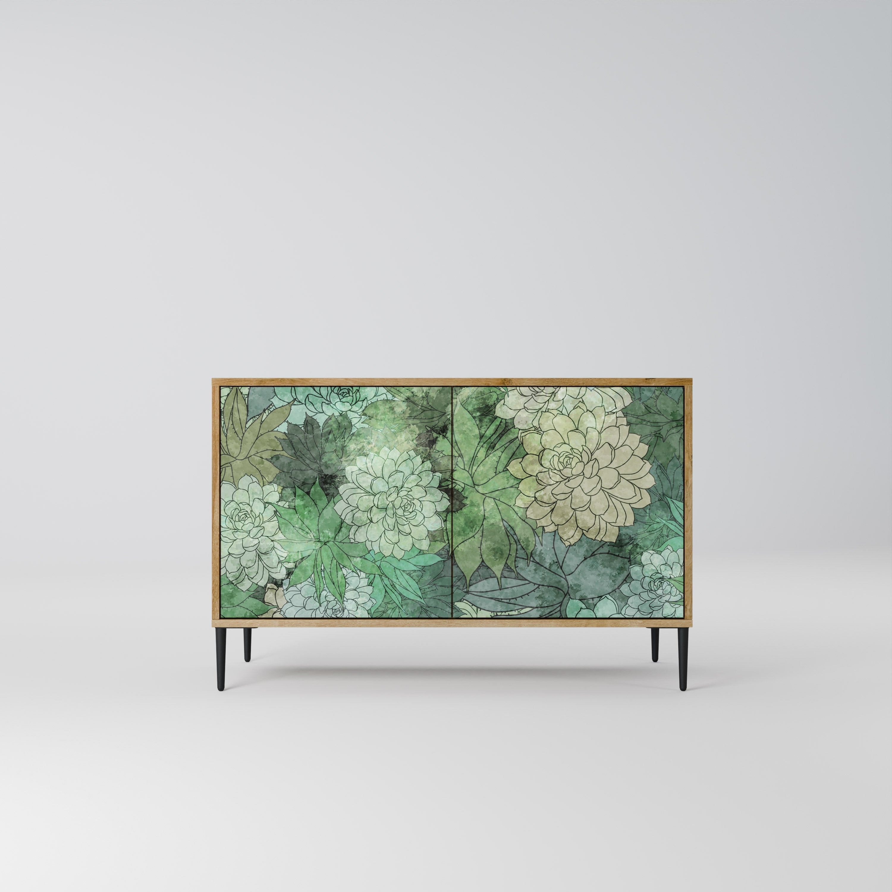 SUCCULENT CLUSTER Sideboard mit 2 Türen in Eichenoptik
