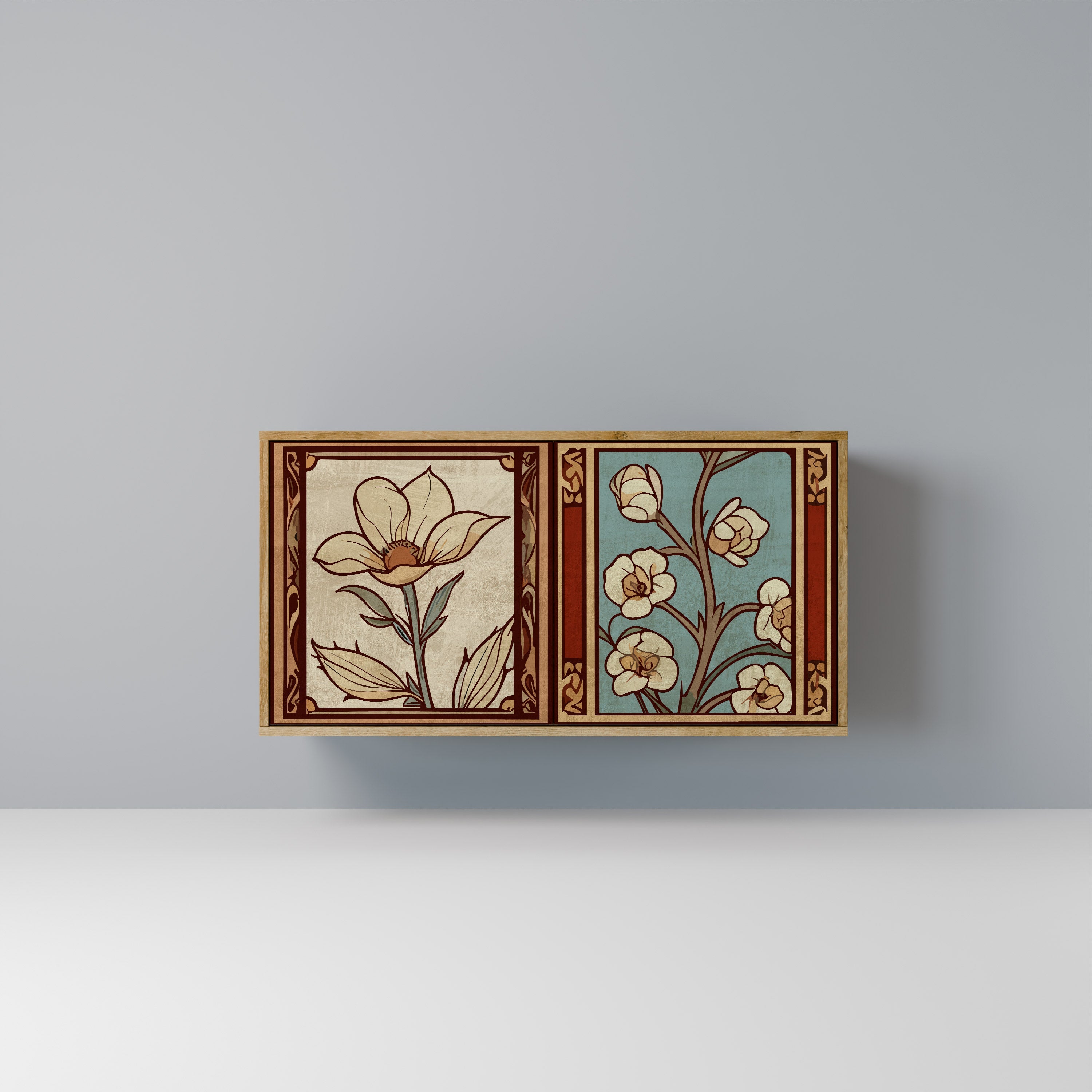 TIMELESS FLORA Sideboard mit 2 Türen in Eichenoptik