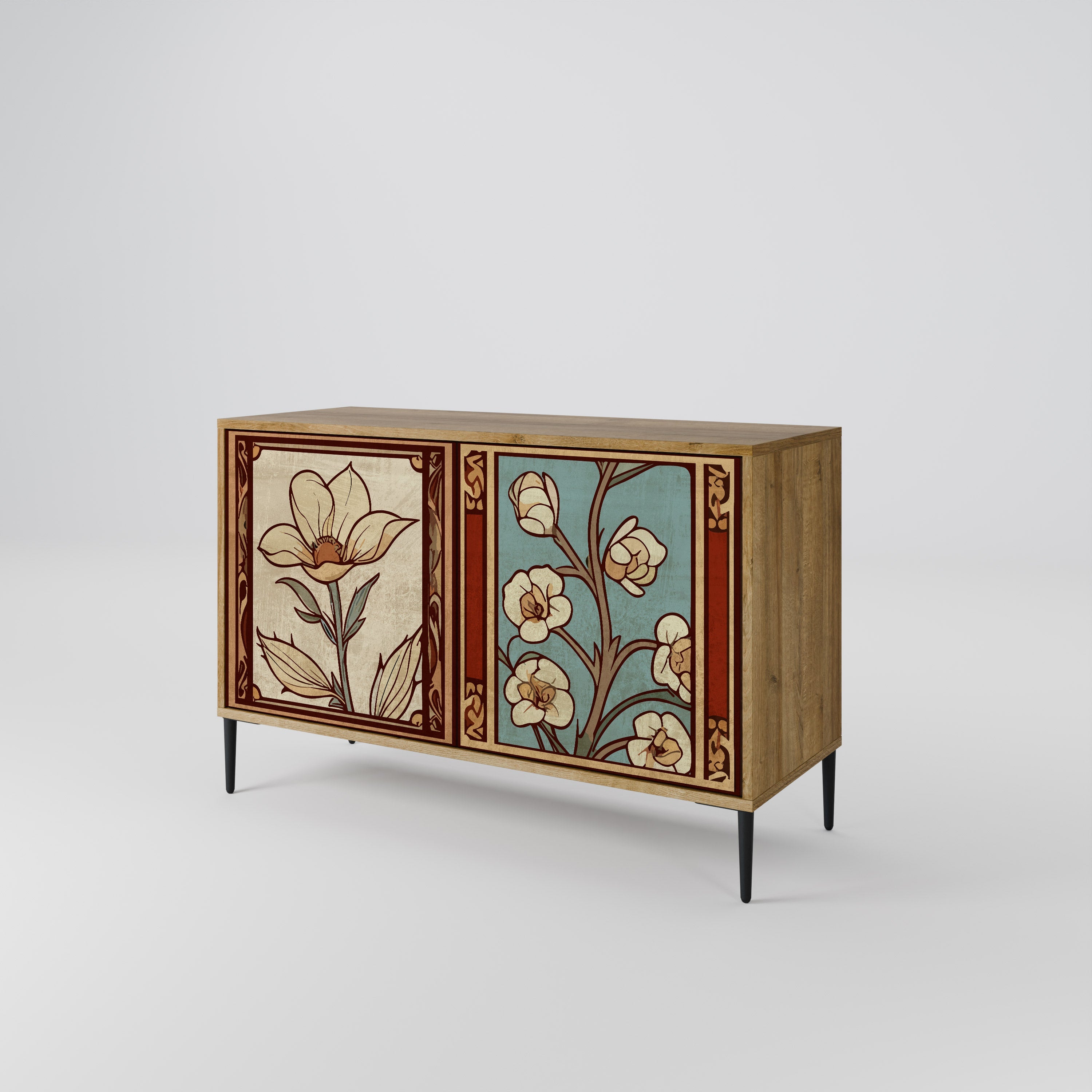 TIMELESS FLORA Sideboard mit 2 Türen in Eichenoptik