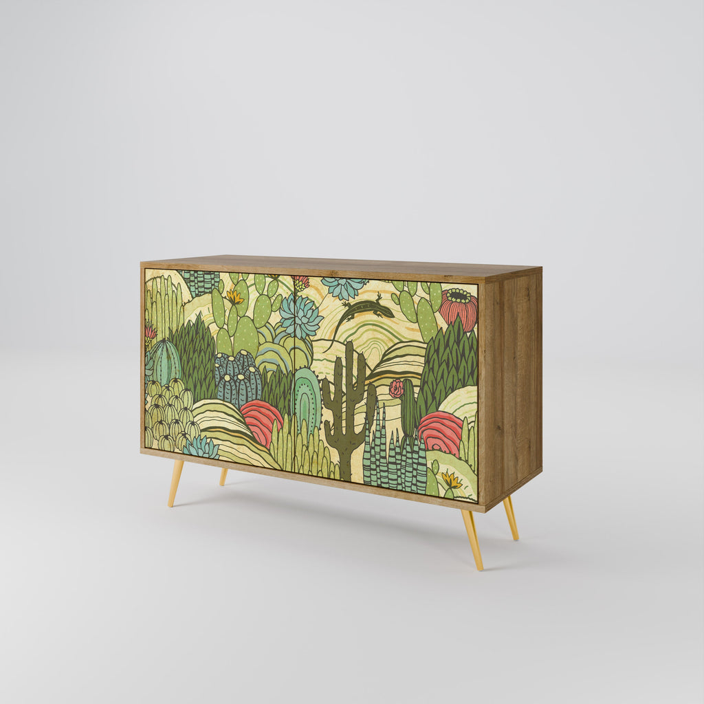 SUCCULENTS KALEIDOSCOPE Sideboard mit 2 Türen in Eichenoptik