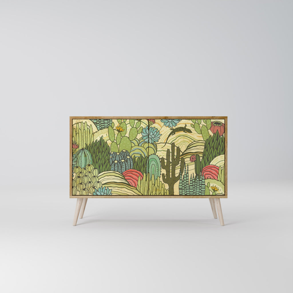 SUCCULENTS KALEIDOSCOPE Sideboard mit 2 Türen in Eichenoptik