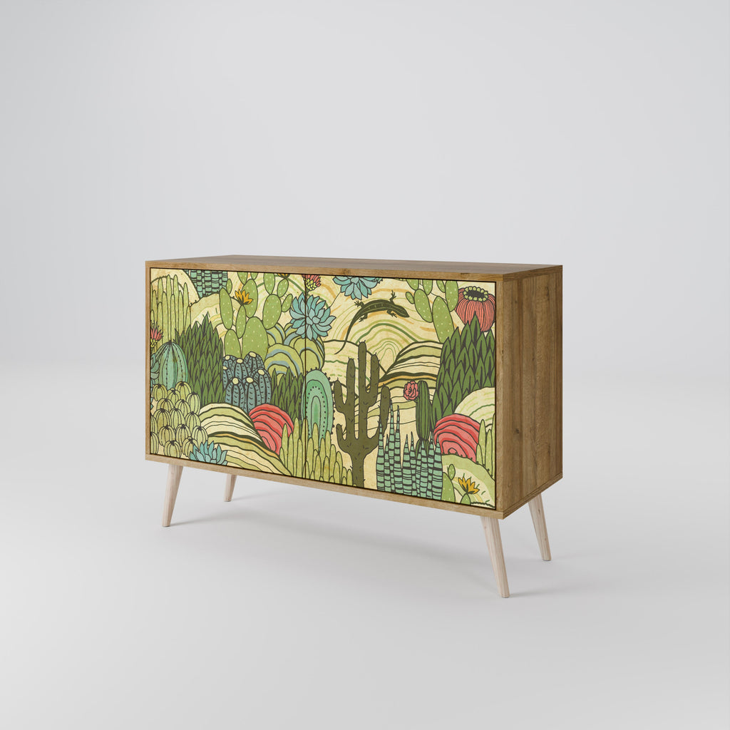 SUCCULENTS KALEIDOSCOPE Sideboard mit 2 Türen in Eichenoptik