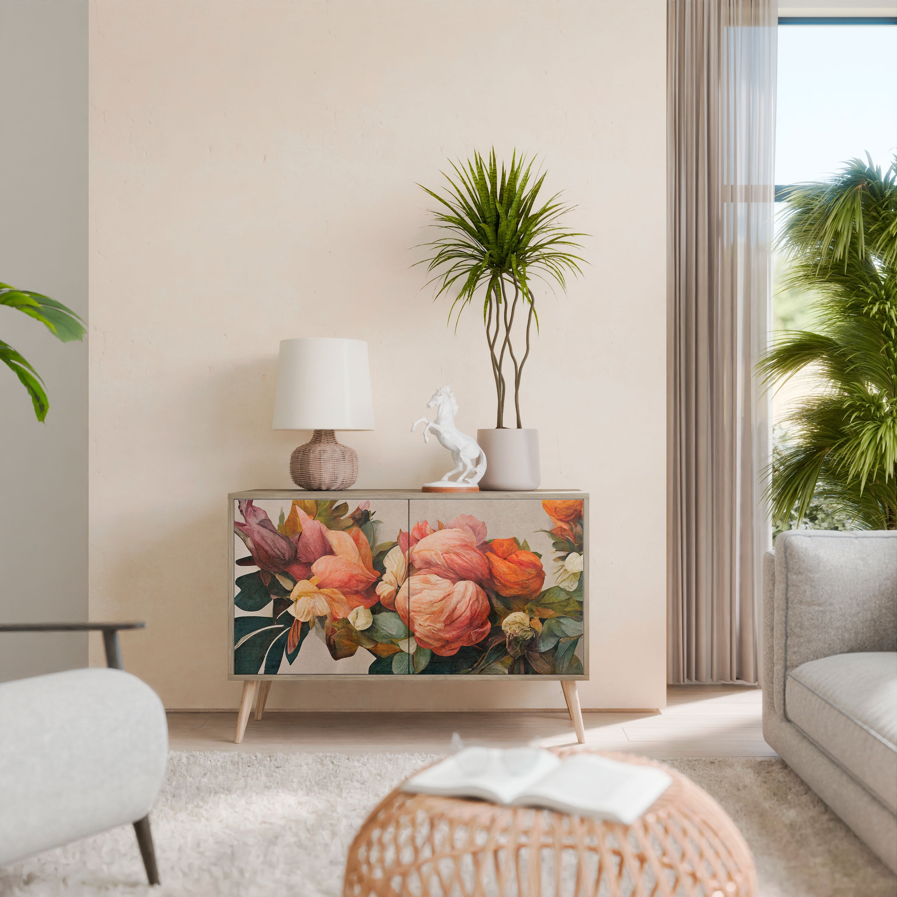 STYLISH BEAUTY Sideboard mit 2 Türen in Eichenoptik